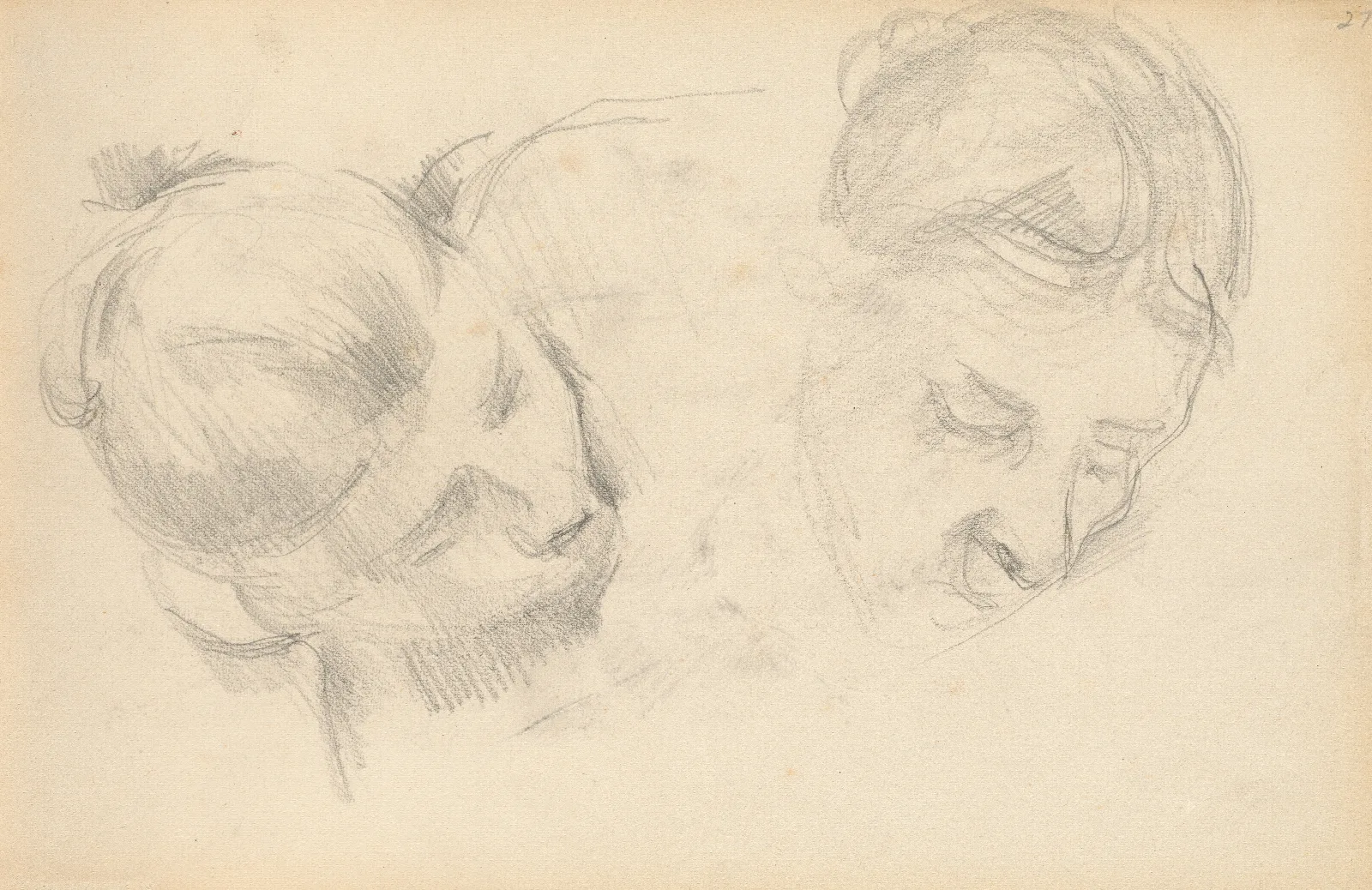 Two Heads Of Women Wall Art by Paul Cézanne - Canvas Print