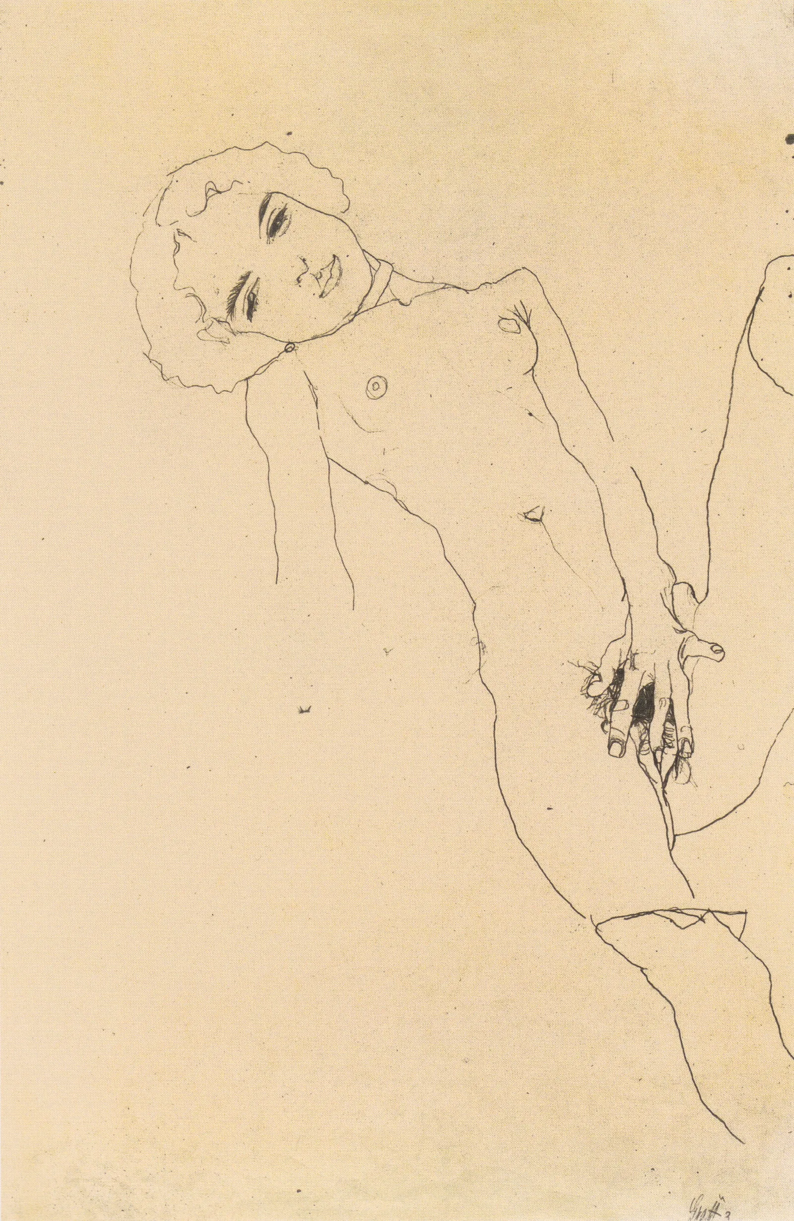 Masturbierendes Madchen Wall Art by Egon Schiele - Canvas Print