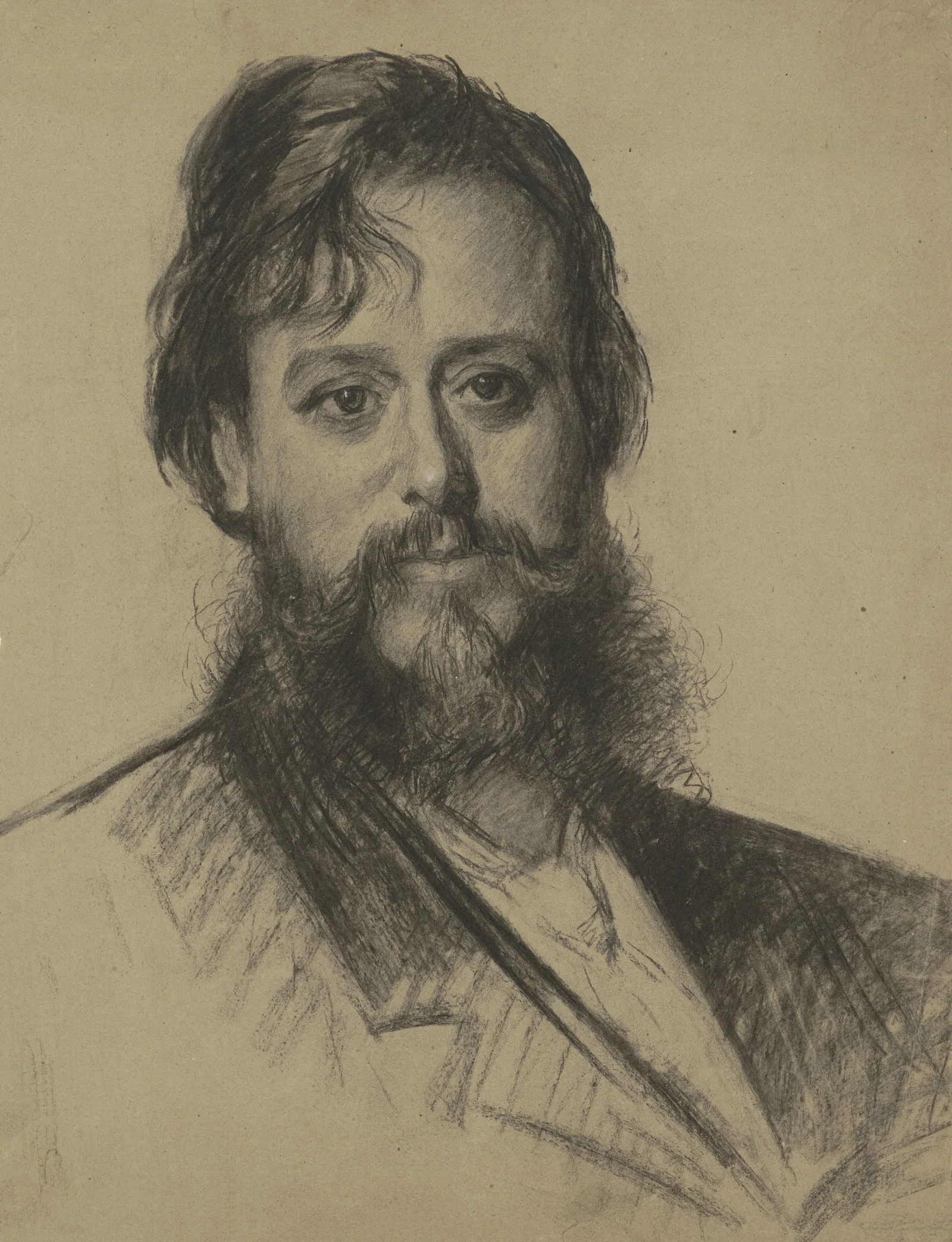 Portret Van Een Man Met Baard Van Voren Wall Art by Thérèse Schwartze - Canvas Print