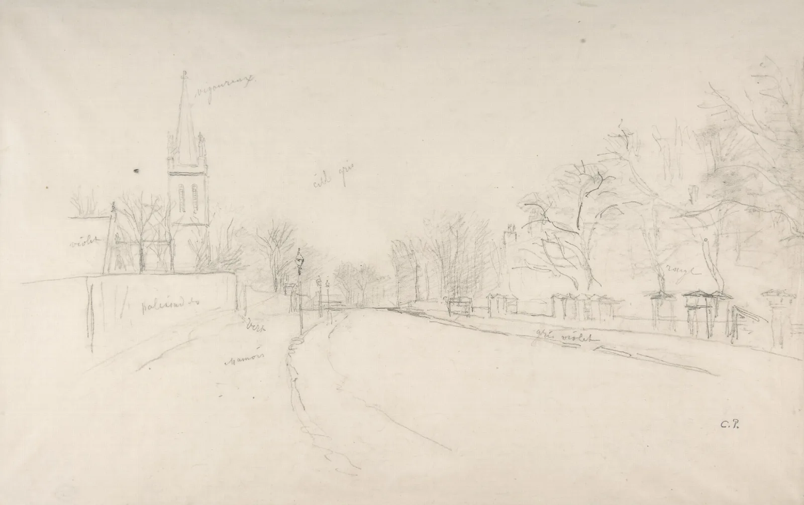 All Saints Church Upper Norwood Seen From The North Side Of Beulah Hill Wall Art by Camille Pissarro - Canvas Print