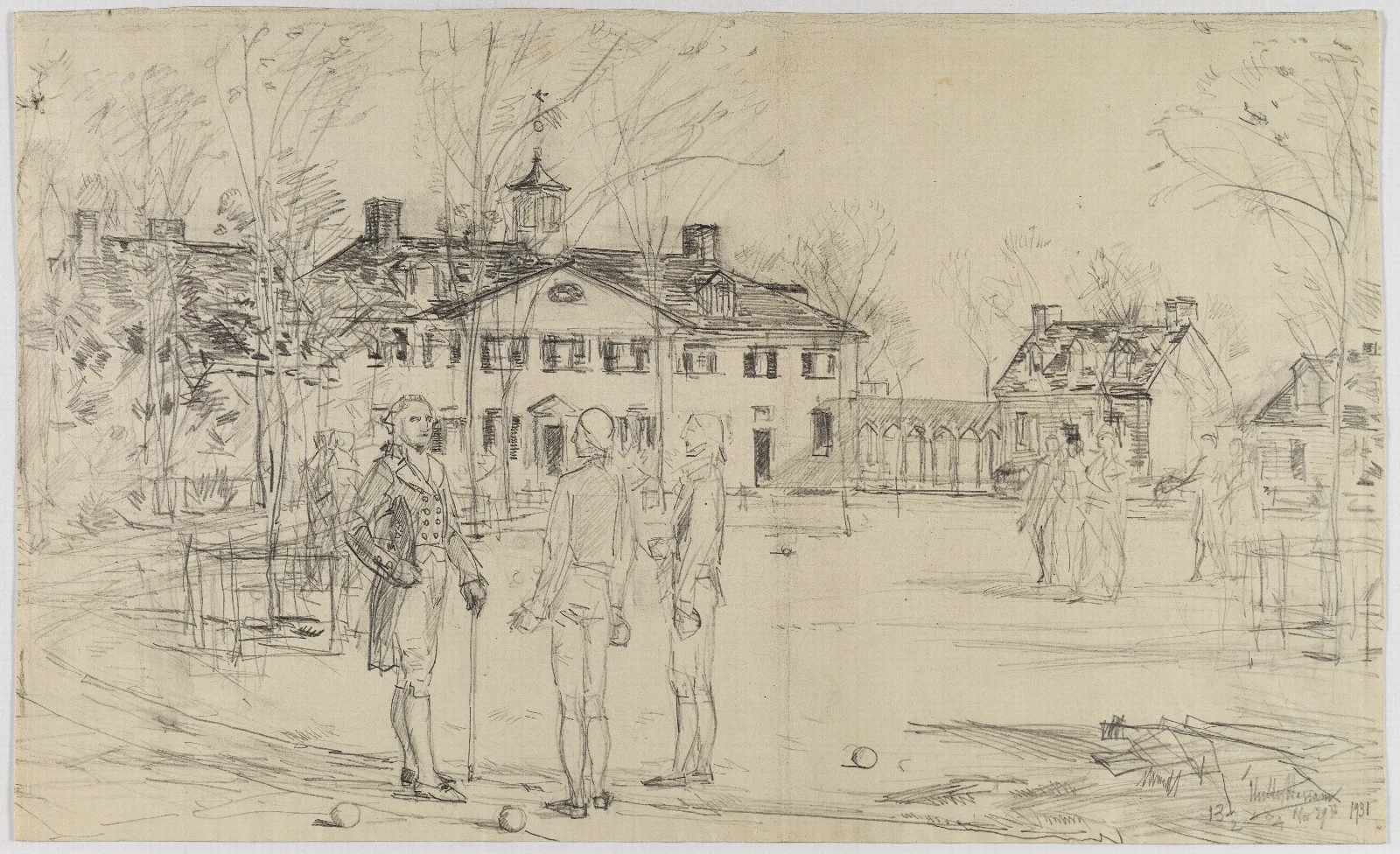 Washington At Mount Vernon Wall Art by Childe Hassam - Canvas Print