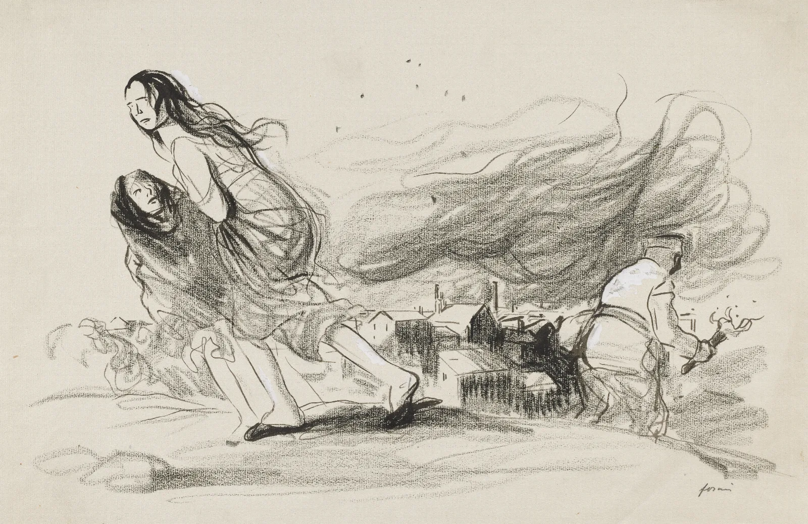 They Are Burning Everything They Must Be About To Retreat Wall Art by Jean-Louis Forain - Canvas Print