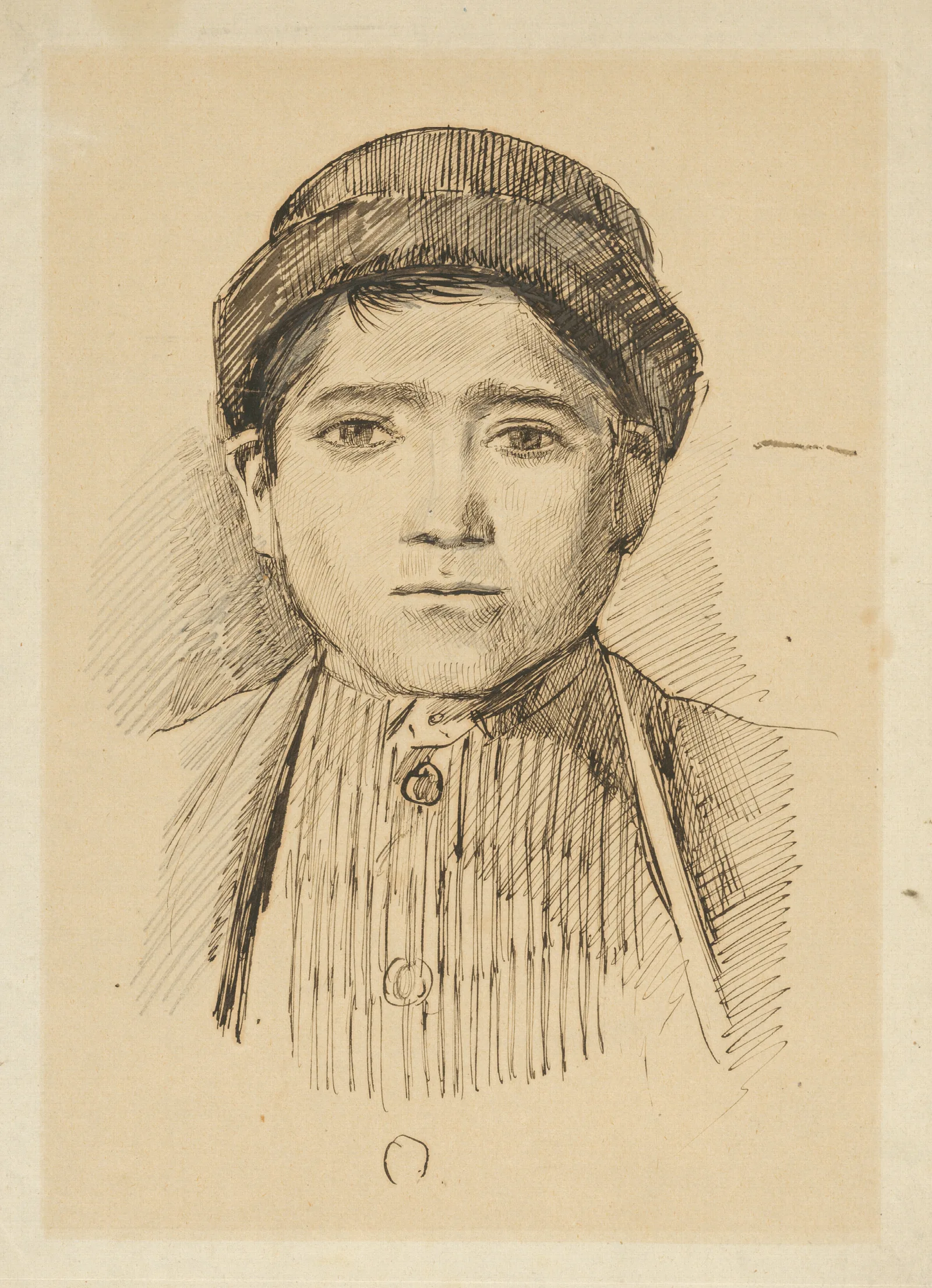 Portrait Study Of A Boy In A Hat Wall Art by Ladislav Mednyánszky - Canvas Print