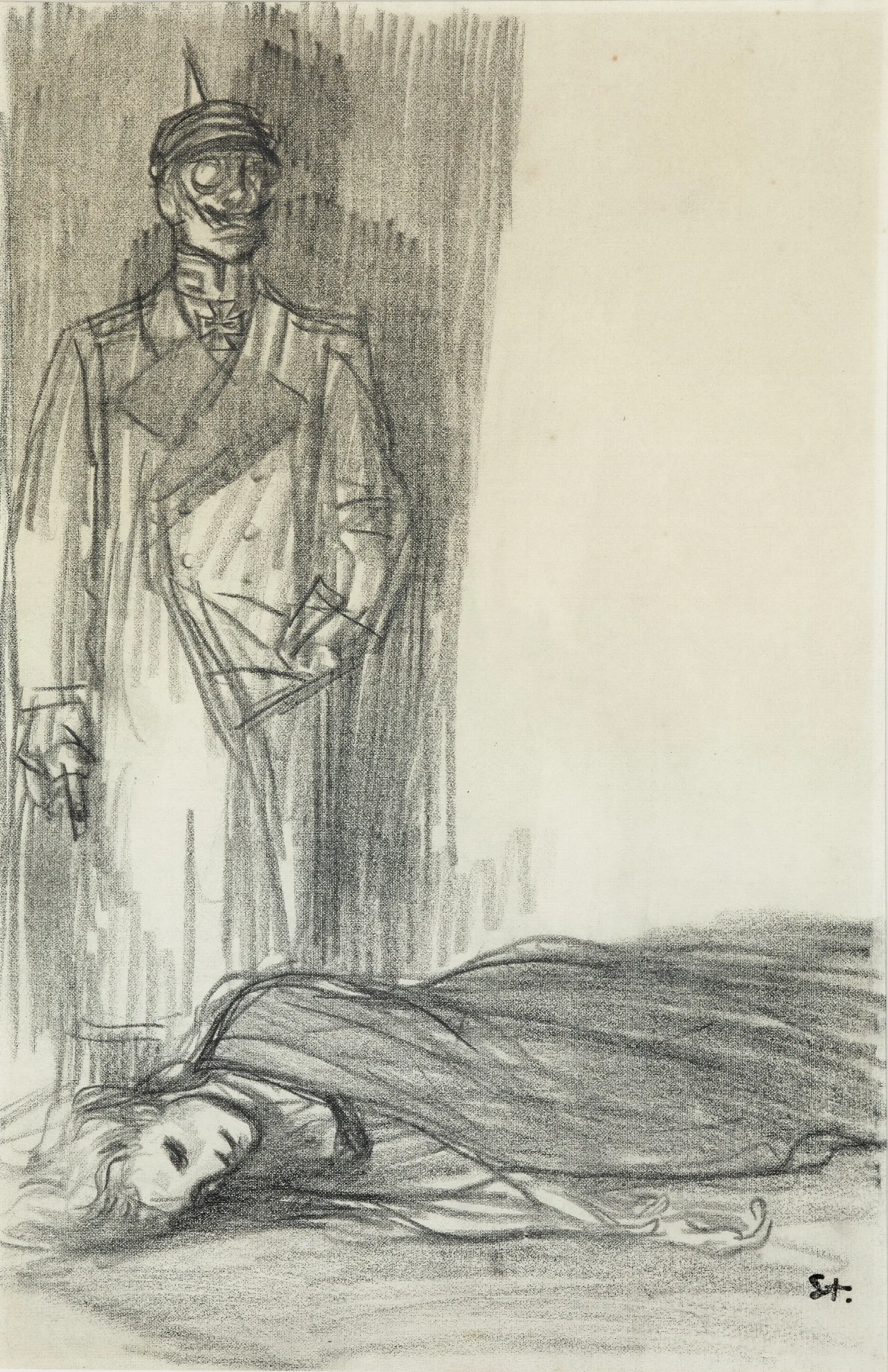 Allegorie De La Guerre Etude Pour La France Assassinee Wall Art by Théophile Alexandre Steinlen - Canvas Print