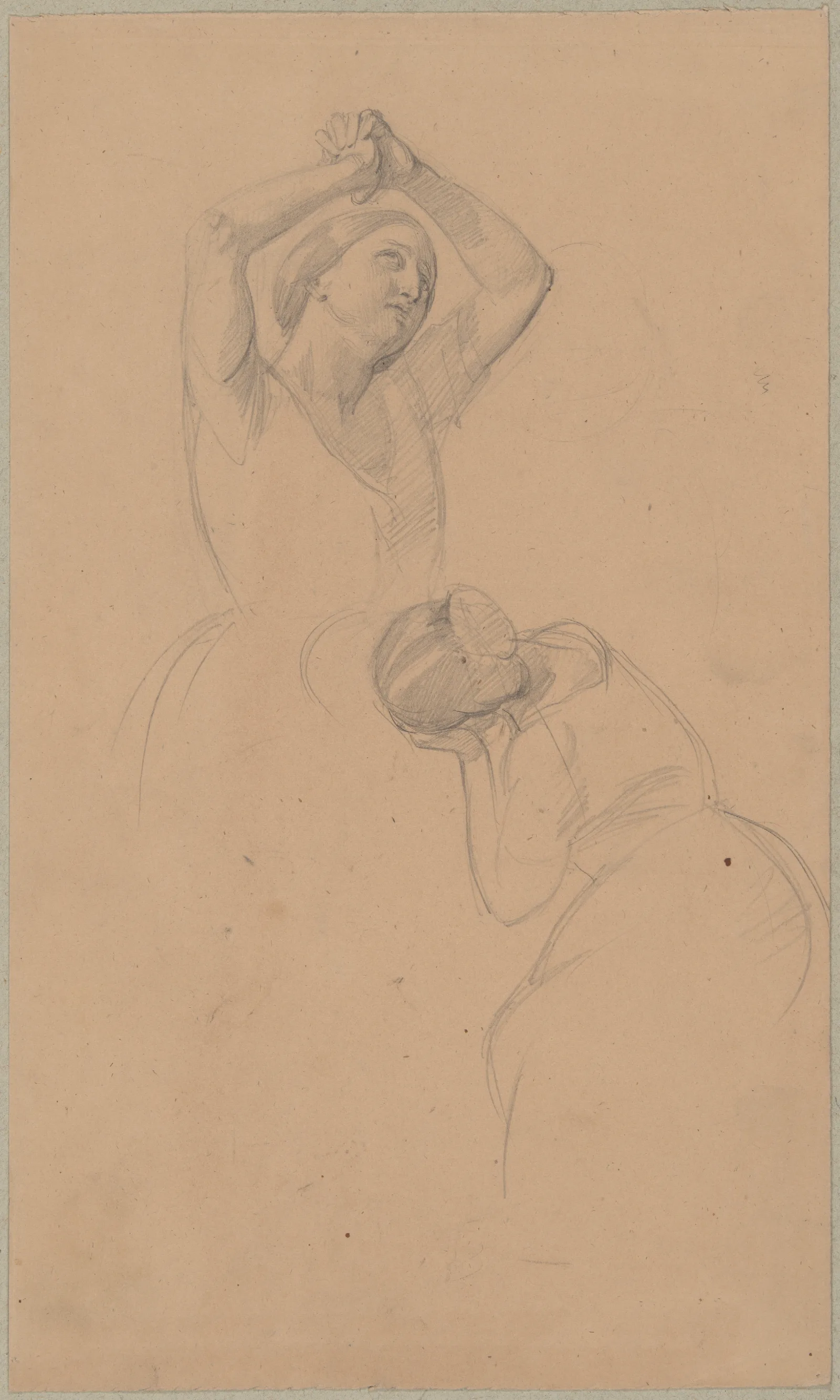 Sketch Of Two Female Figures To The Painting Martyrdom Of St Josaphat Kuntsevych Wall Art by Józef Simmler - Canvas Print