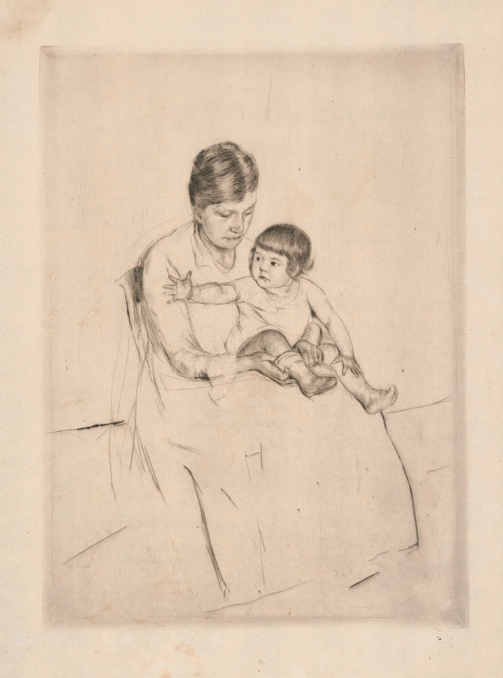 The Stocking Wall Art by Mary Cassatt - Canvas Print