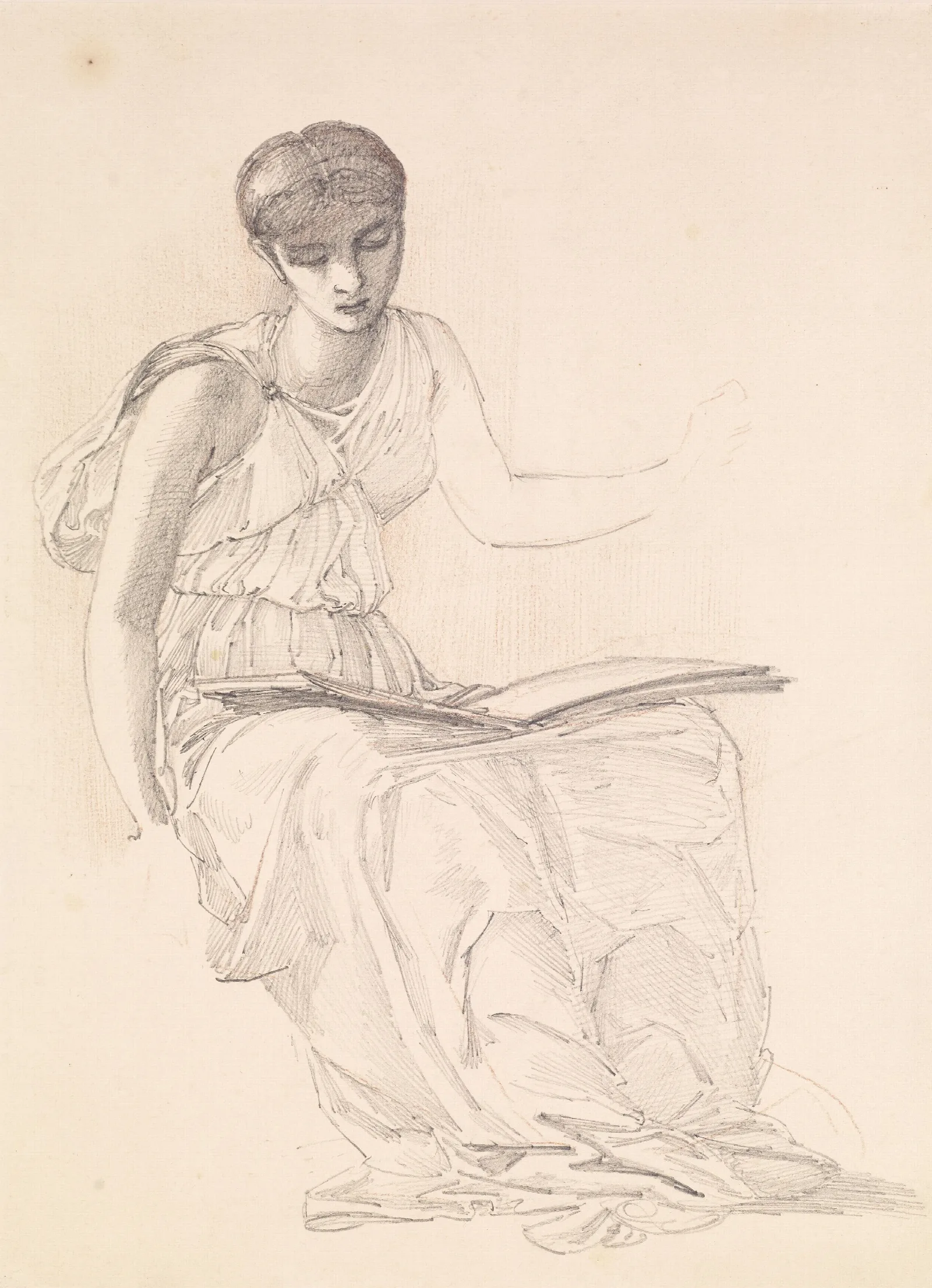 The Fates Study Of Drapery For Figure Of Clotho Wall Art by Sir Edward Coley Burne-Jones - Canvas Print