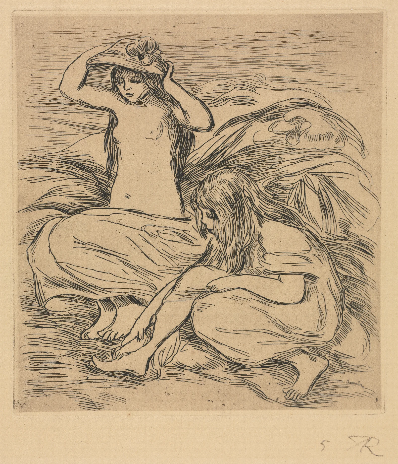 The Two Bathers Wall Art by Pierre-Auguste Renoir - Canvas Print