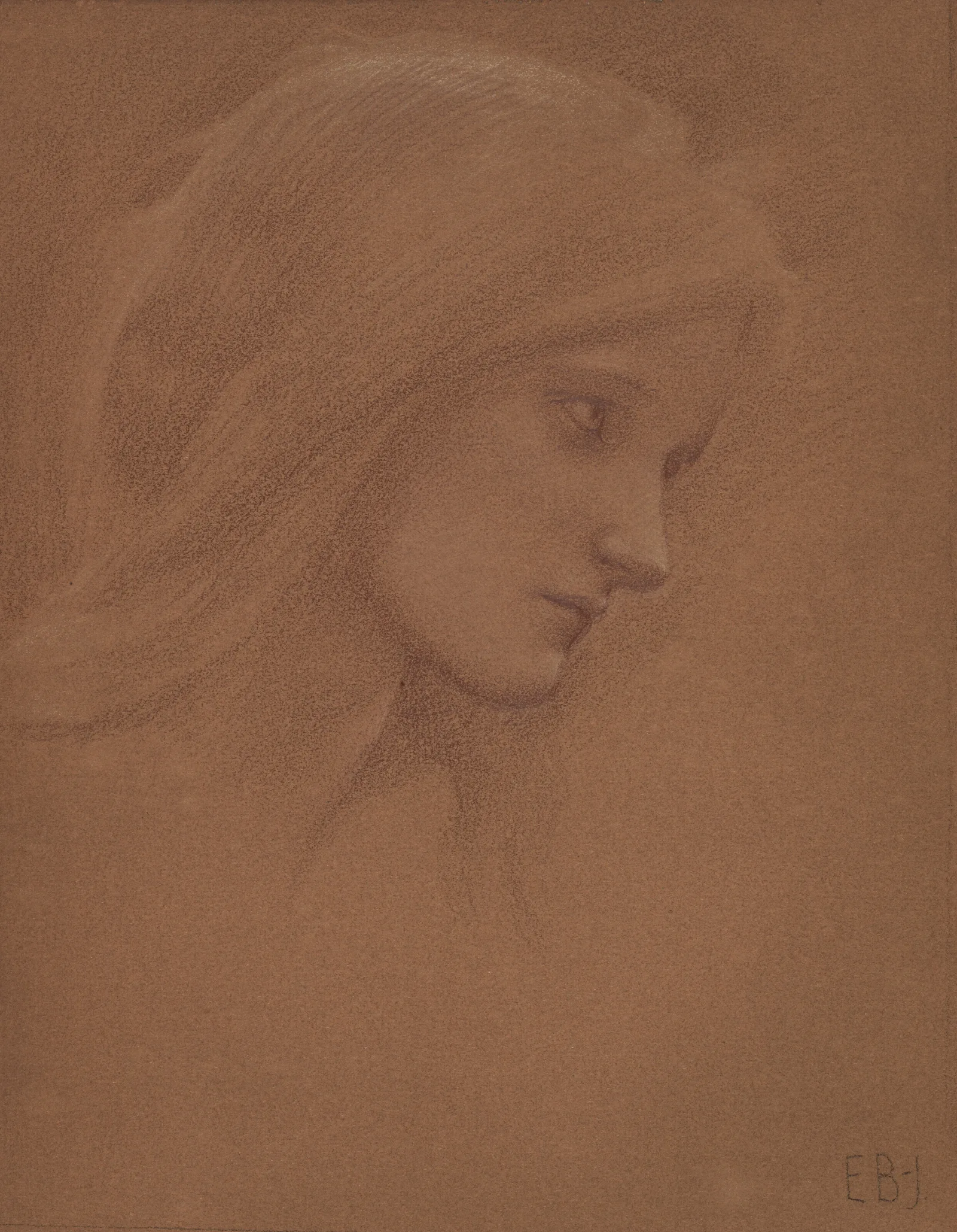 Head Of A Young Girl 8 Wall Art by Sir Edward Coley Burne-Jones - Canvas Print