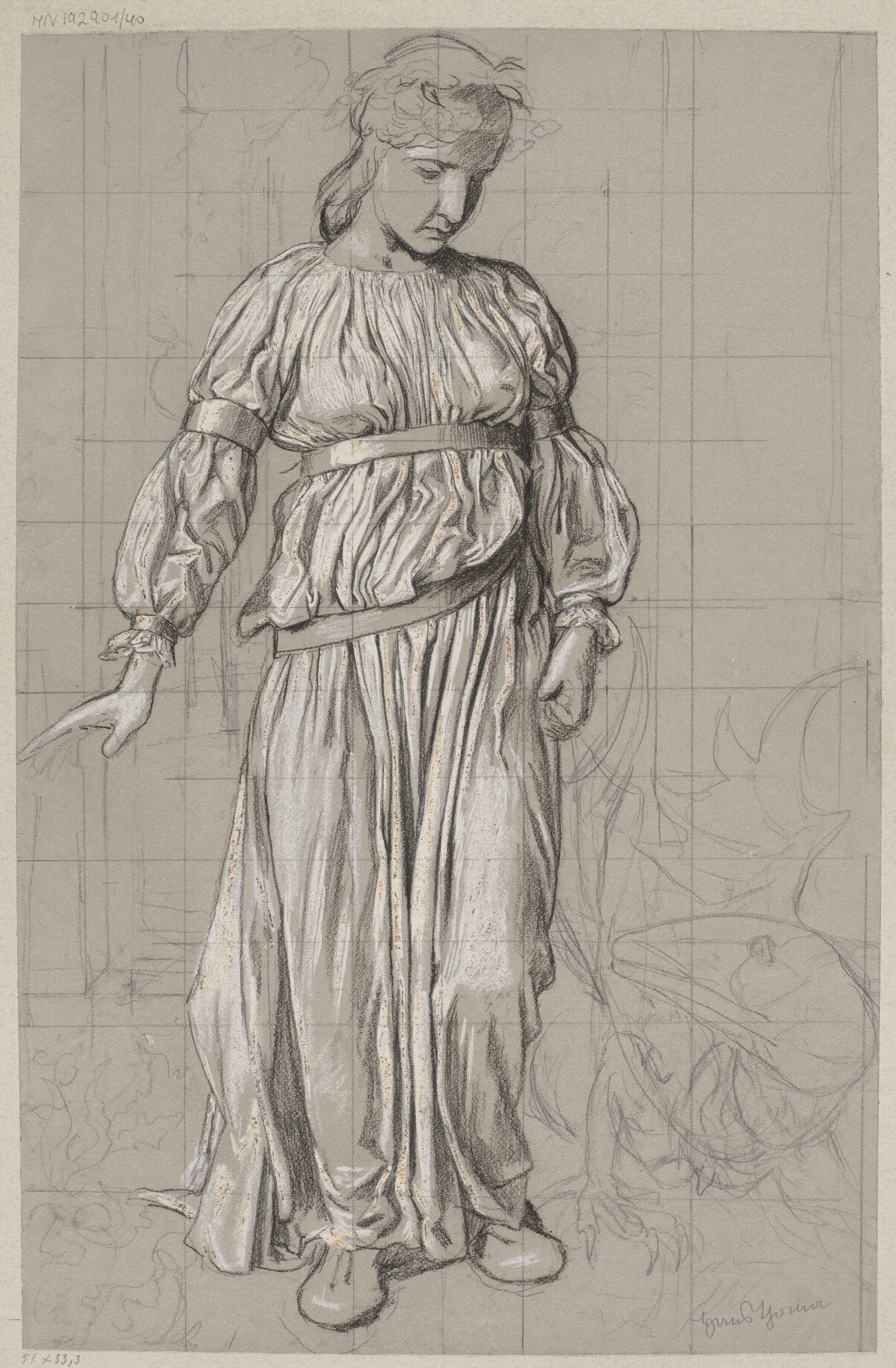 St Margaret With Dragon Wall Art by Hans Thoma - Canvas Print