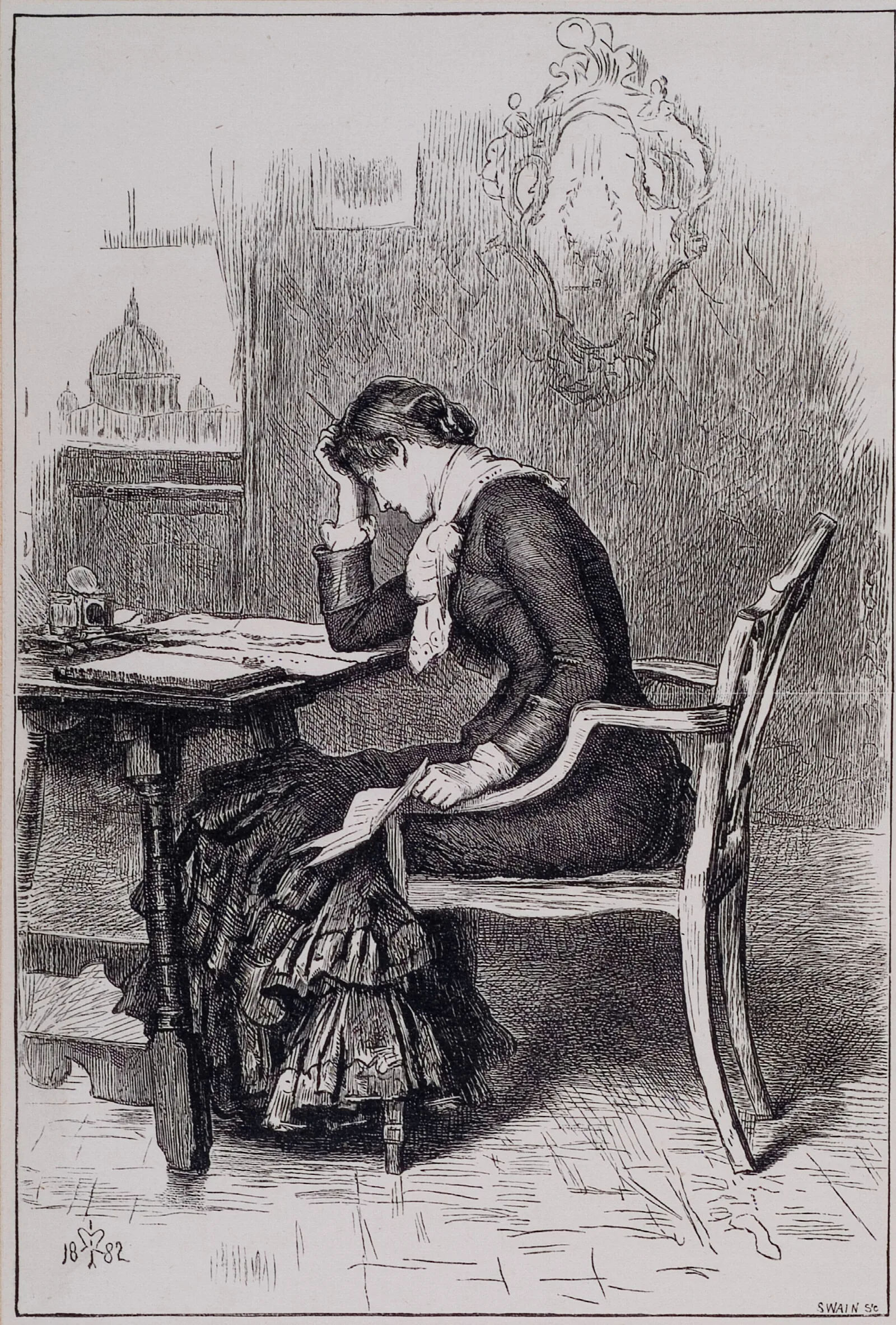 Kept In The Dark When The Letter Was Completed She Found It To Be One Which She Could Not Send Wall Art by Sir John Everett Millais - Canvas Print