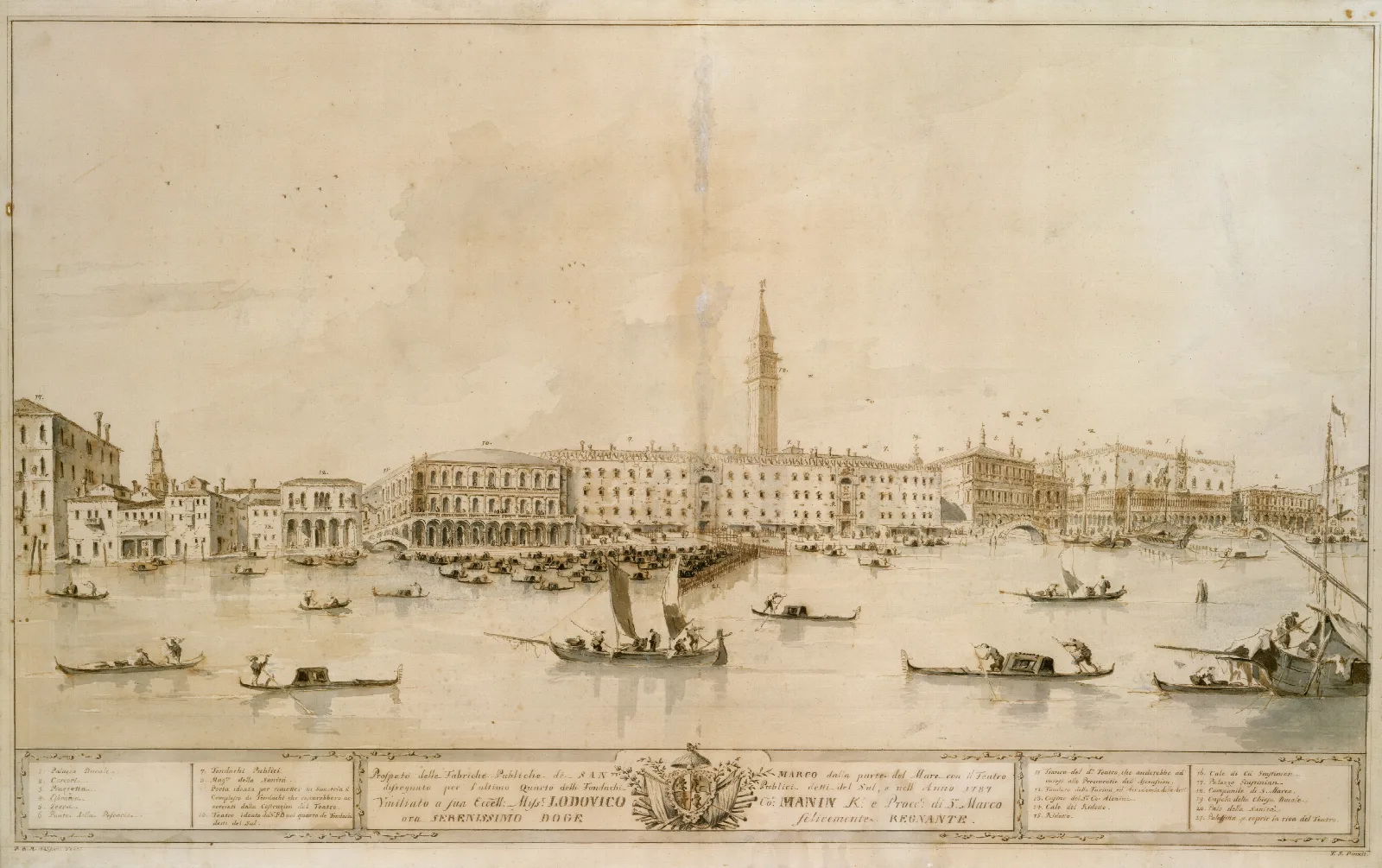 Panorama Of Venice From The Bacino Di San Marco Including The Project For The Proposed Teatro Manin Wall Art by Francesco Guardi - Canvas Print