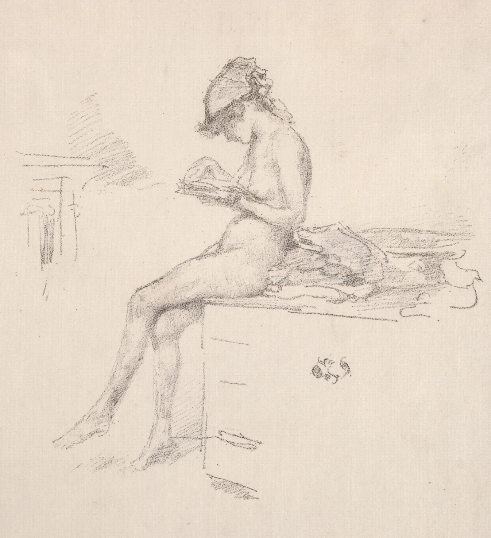 The Little Nude Model Reading 2 Wall Art by James Abbott McNeill Whistler - Canvas Print