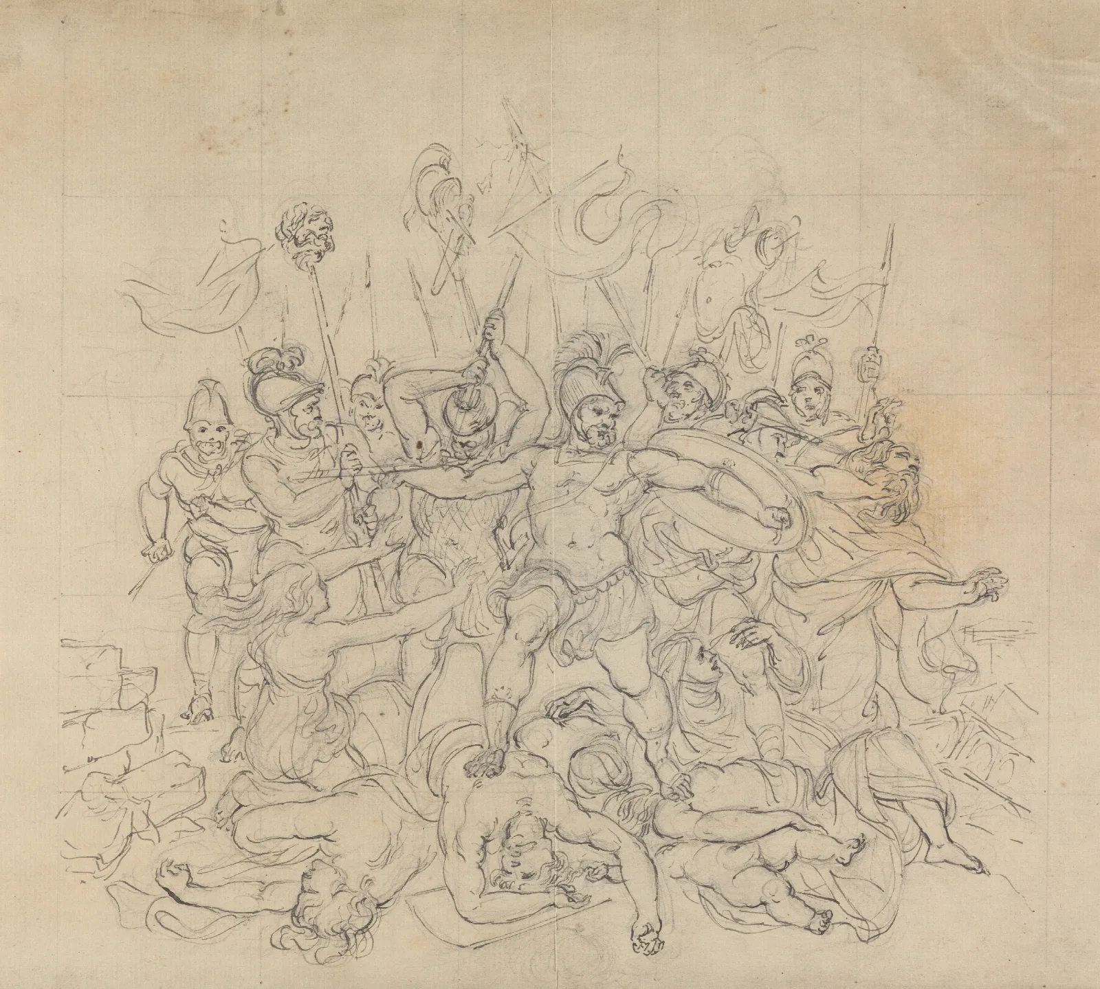 Sketch Of A Battle Sceene From Shakespeares Play Titus Andronicus Wall Art by Robert Smirke - Canvas Print