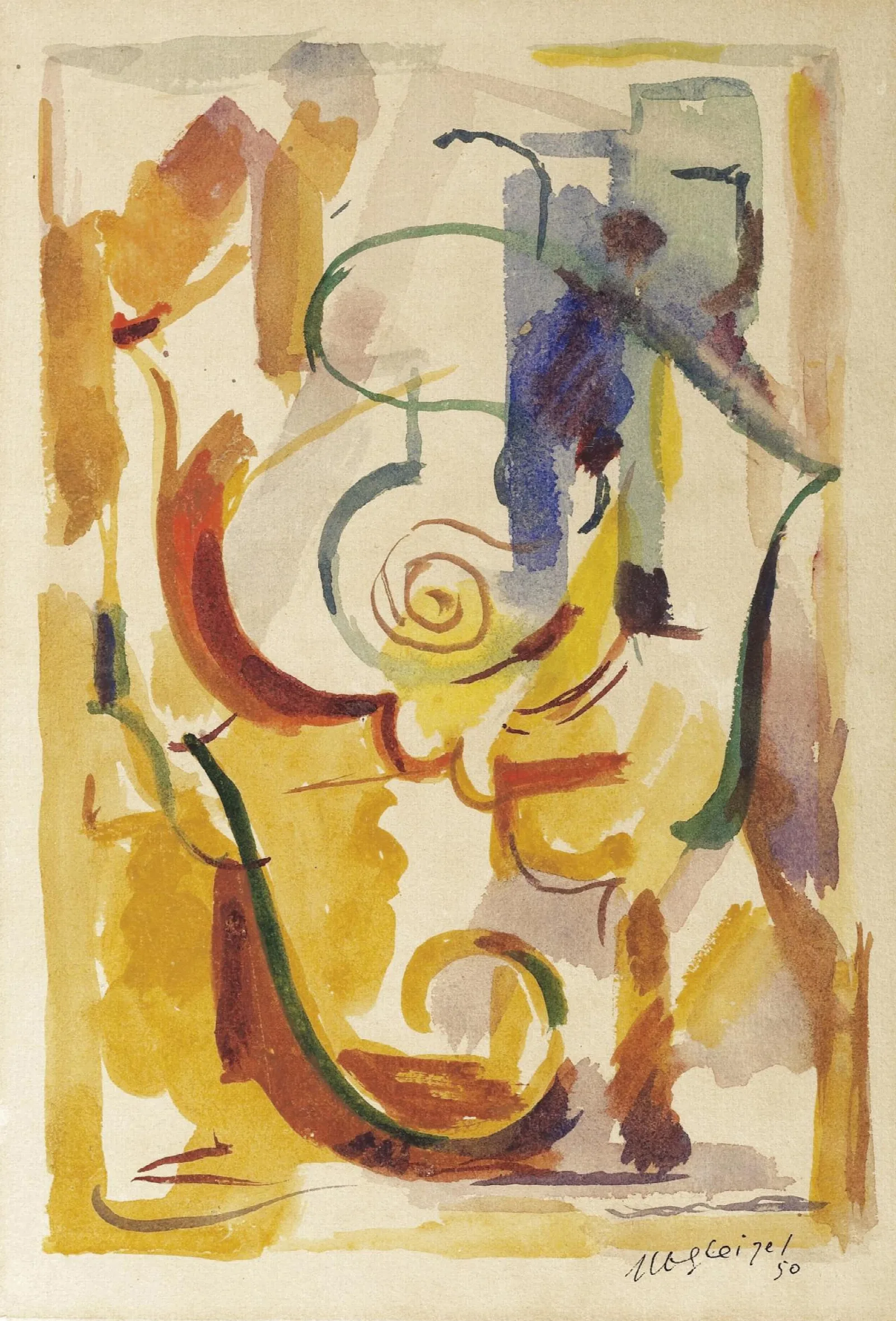 Composition 4 2 Wall Art by Albert Gleizes - Canvas Print