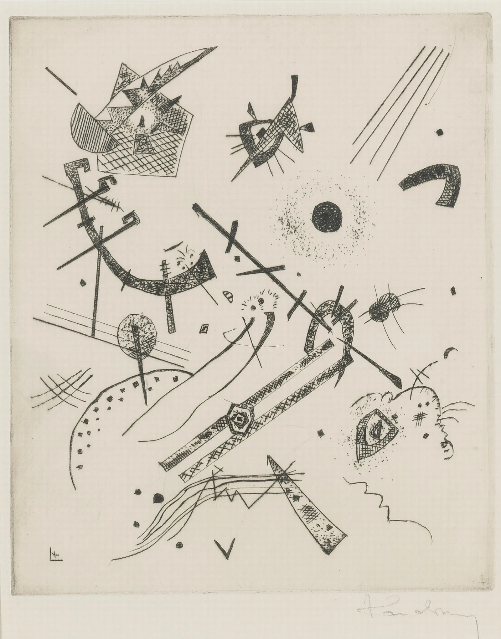 Kleine Welten Xi R 174 Wall Art by Wassily Kandinsky - Canvas Print