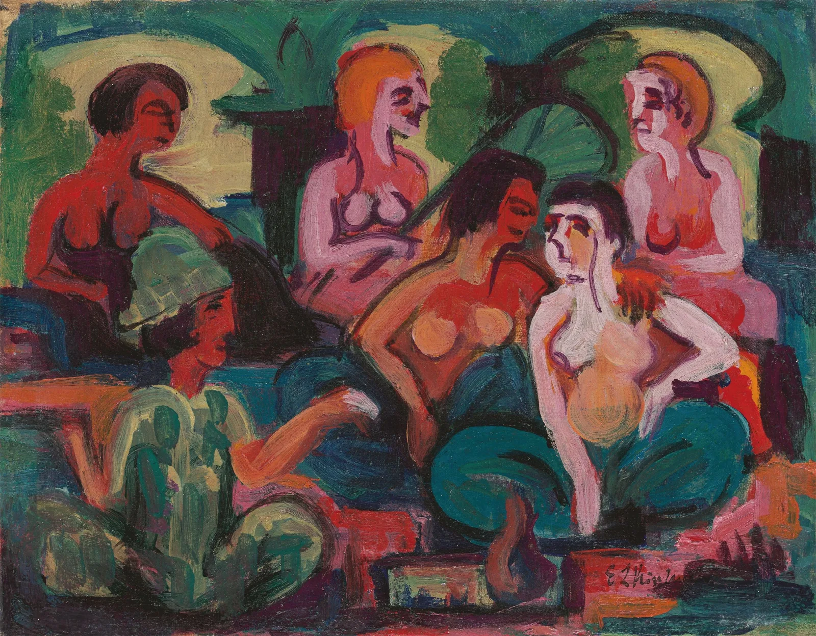 Im Palast Der Prinzessinnen Wall Art by Ernst Ludwig Kirchner - Canvas Print