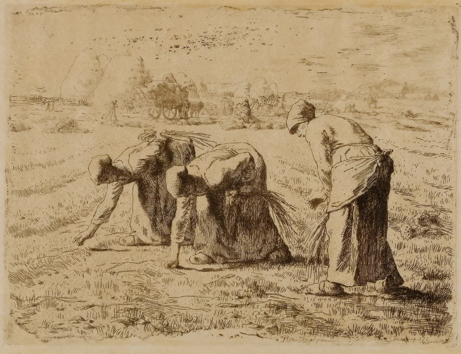 The Gleaners 6 Wall Art by Jean-François Millet - Canvas Print