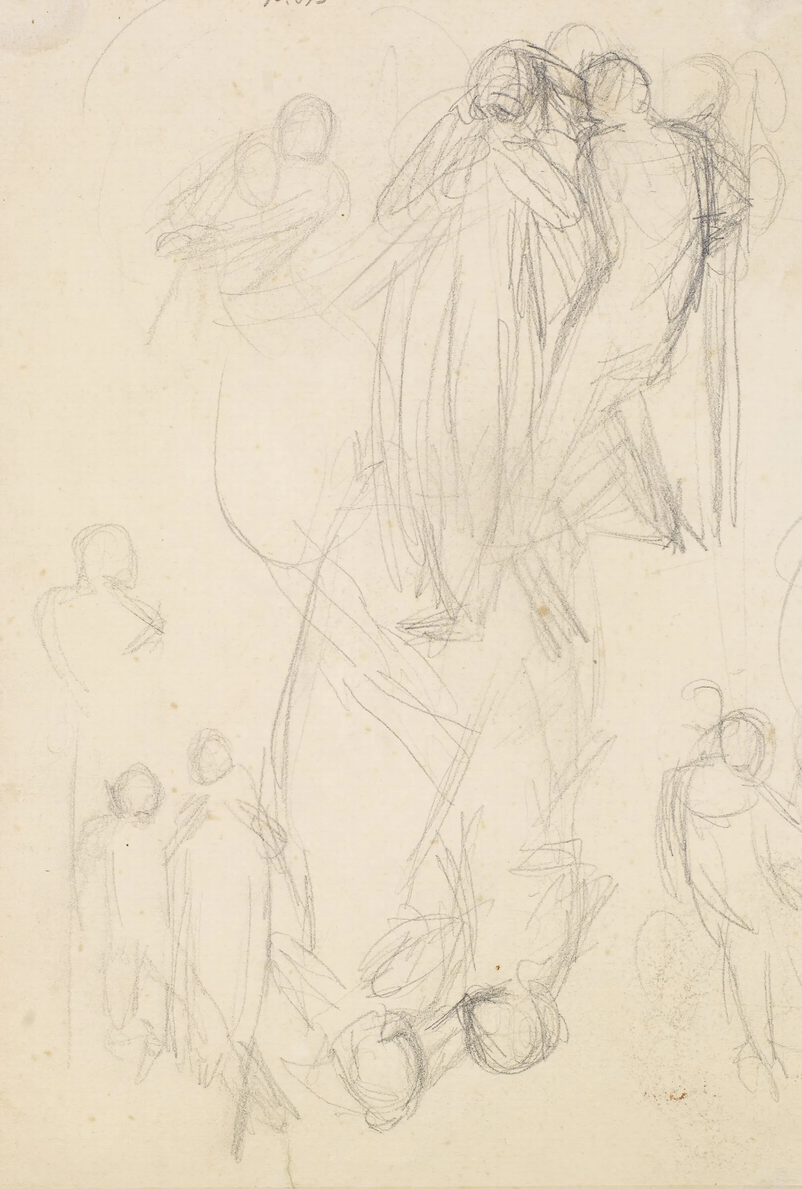 The Escape Of A Heretic Sketch Of The Girl And Her Lover 2 Wall Art by Sir John Everett Millais - Canvas Print