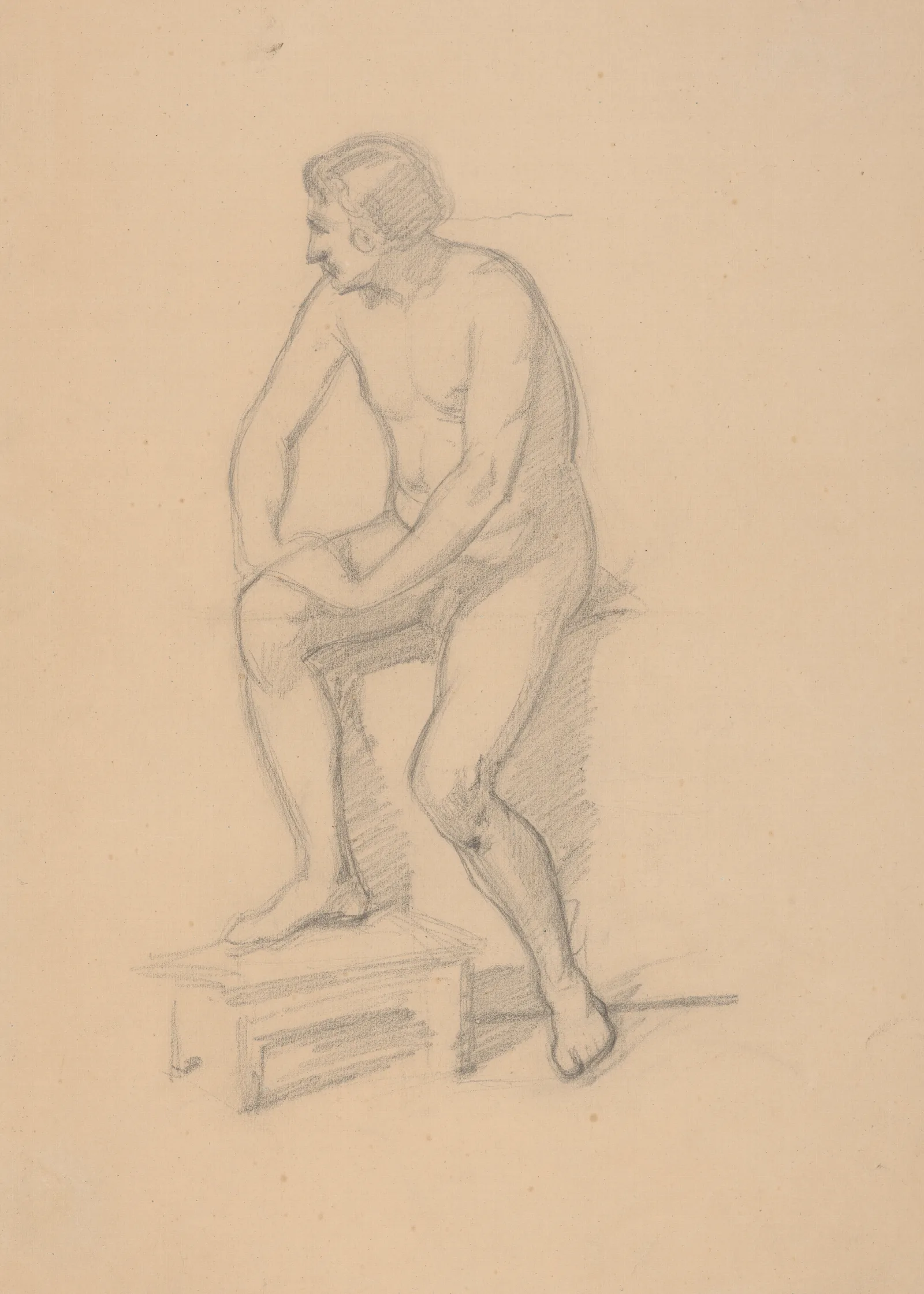 Sketch Of The King Figure For The Painting Death Of Barbara Radziwill Wall Art by Józef Simmler - Canvas Print