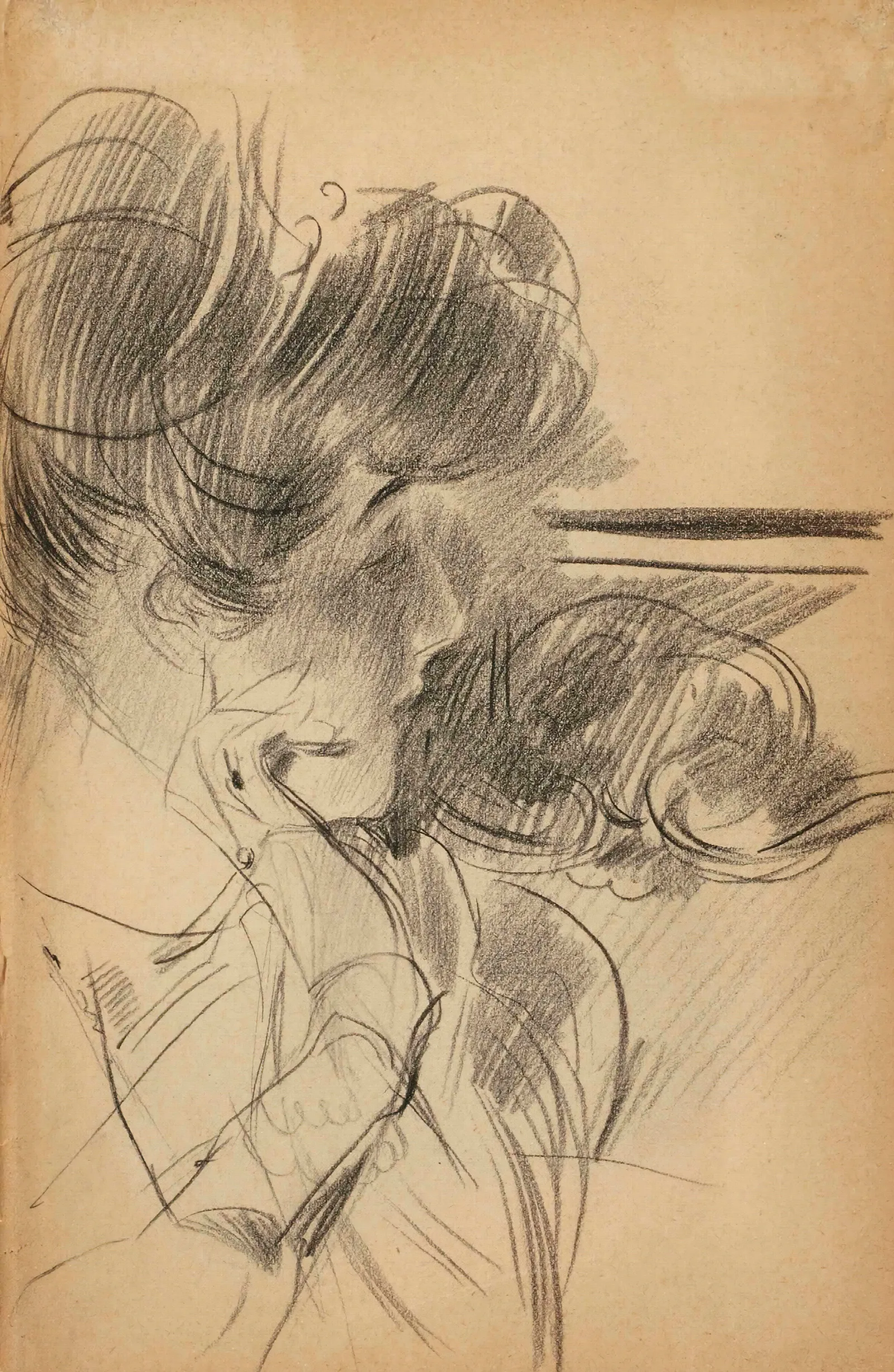 Portrait De Femme De Profil En Buste Wall Art by Giovanni Boldini - Canvas Print