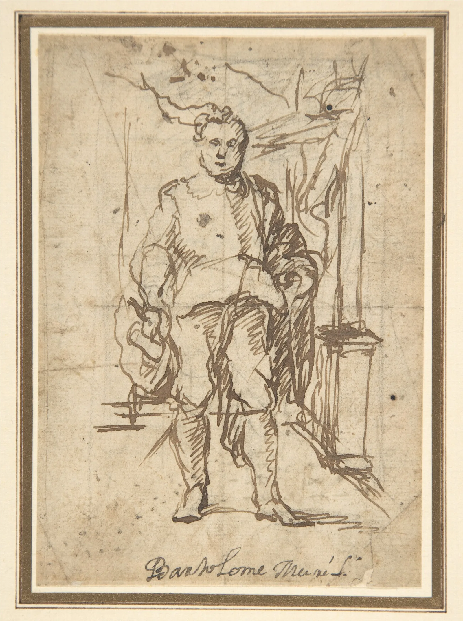 Standing Male Figure Study For A Portrait Wall Art by Bartolomé Estebán Murillo - Canvas Print