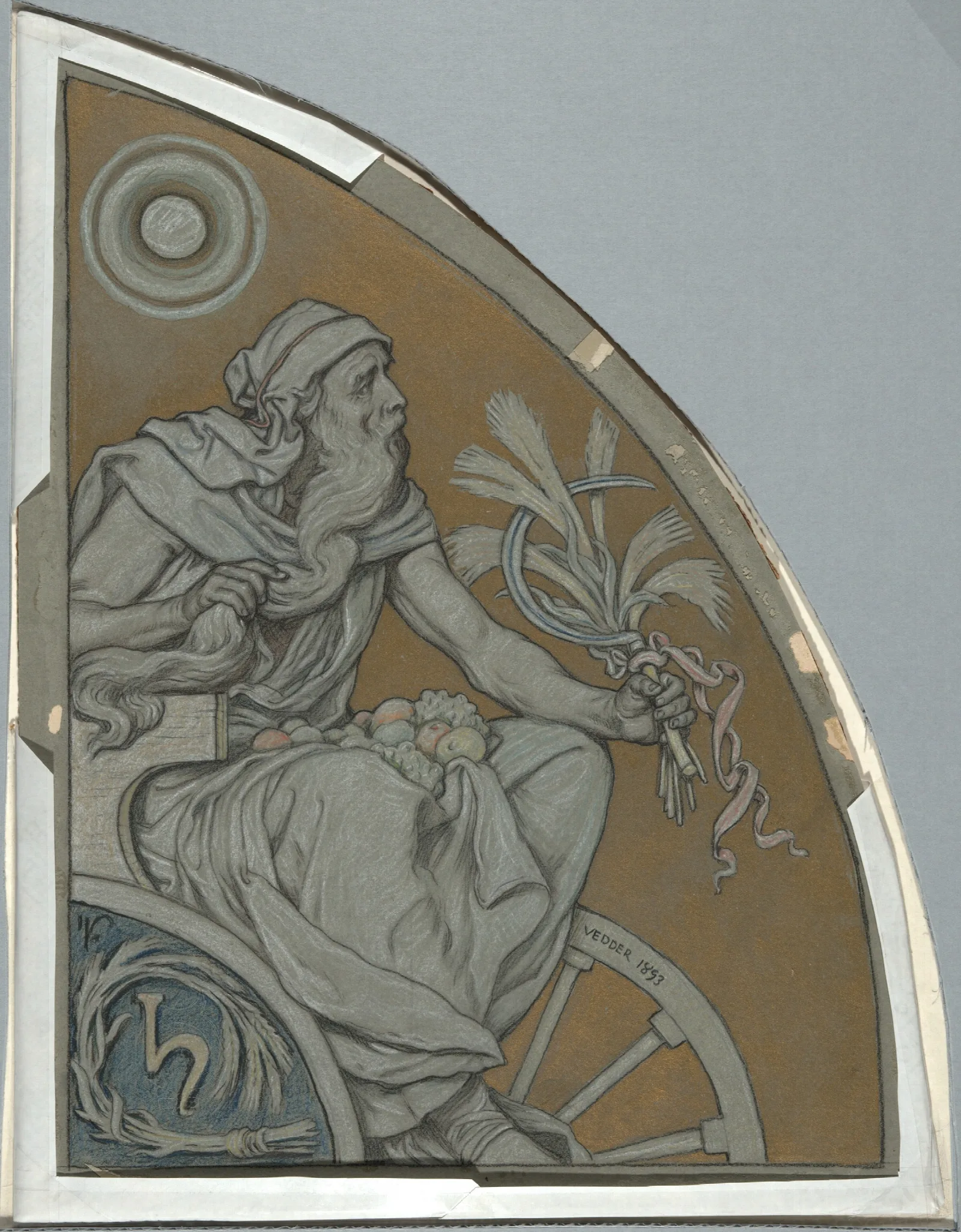 Cartoon For Saturn Wall Art by Elihu Vedder - Canvas Print