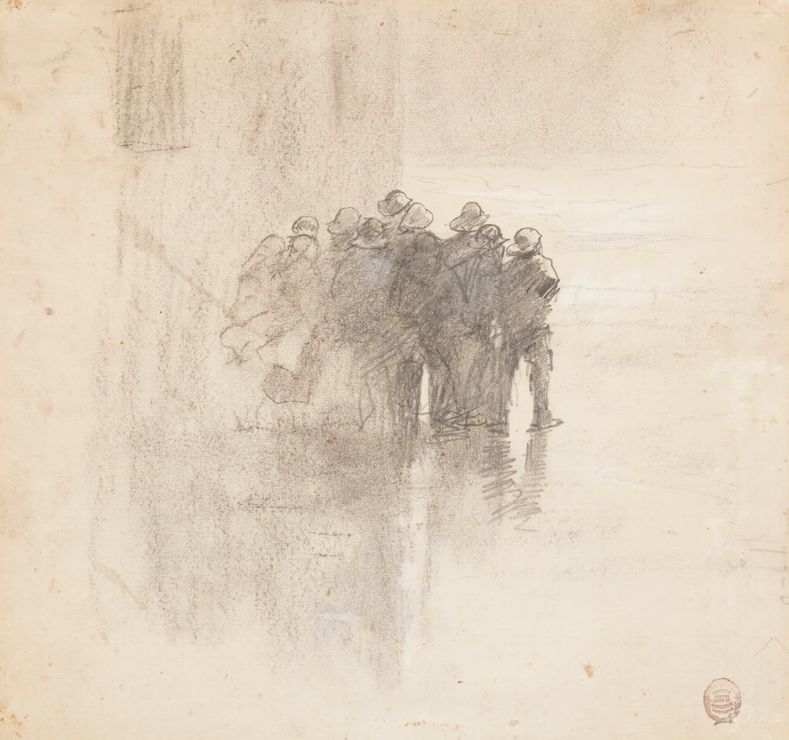 Fishermen In Oilskins Cullercoats England Wall Art by Winslow Homer - Canvas Print