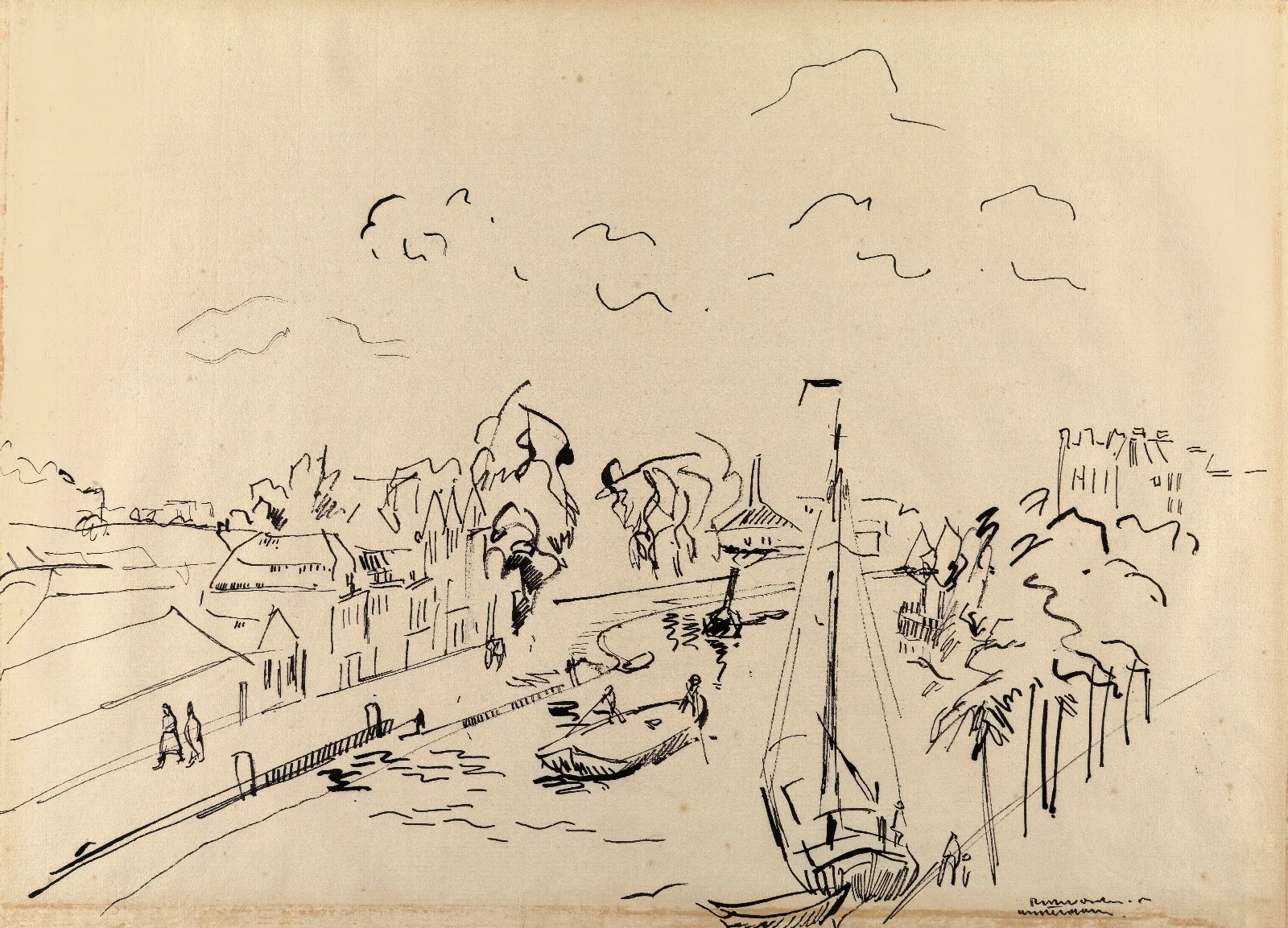 Kostverlorenvaart In Amsterdam Wall Art by Rik Wouters - Canvas Print