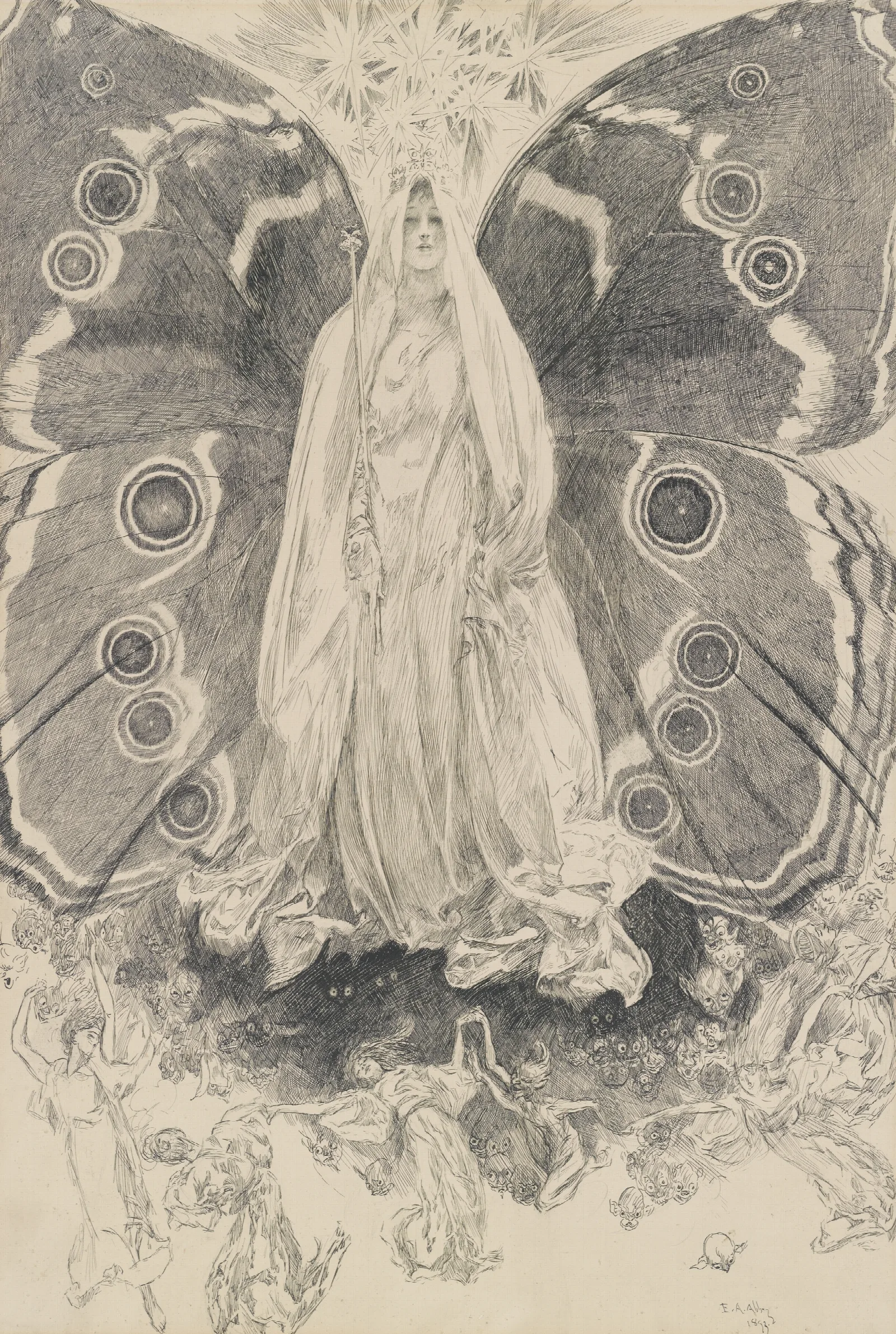 Titania Illustration For Act Ii Scene Ii A Midsummer Nights Dream Wall Art by Edwin Austin Abbey - Canvas Print