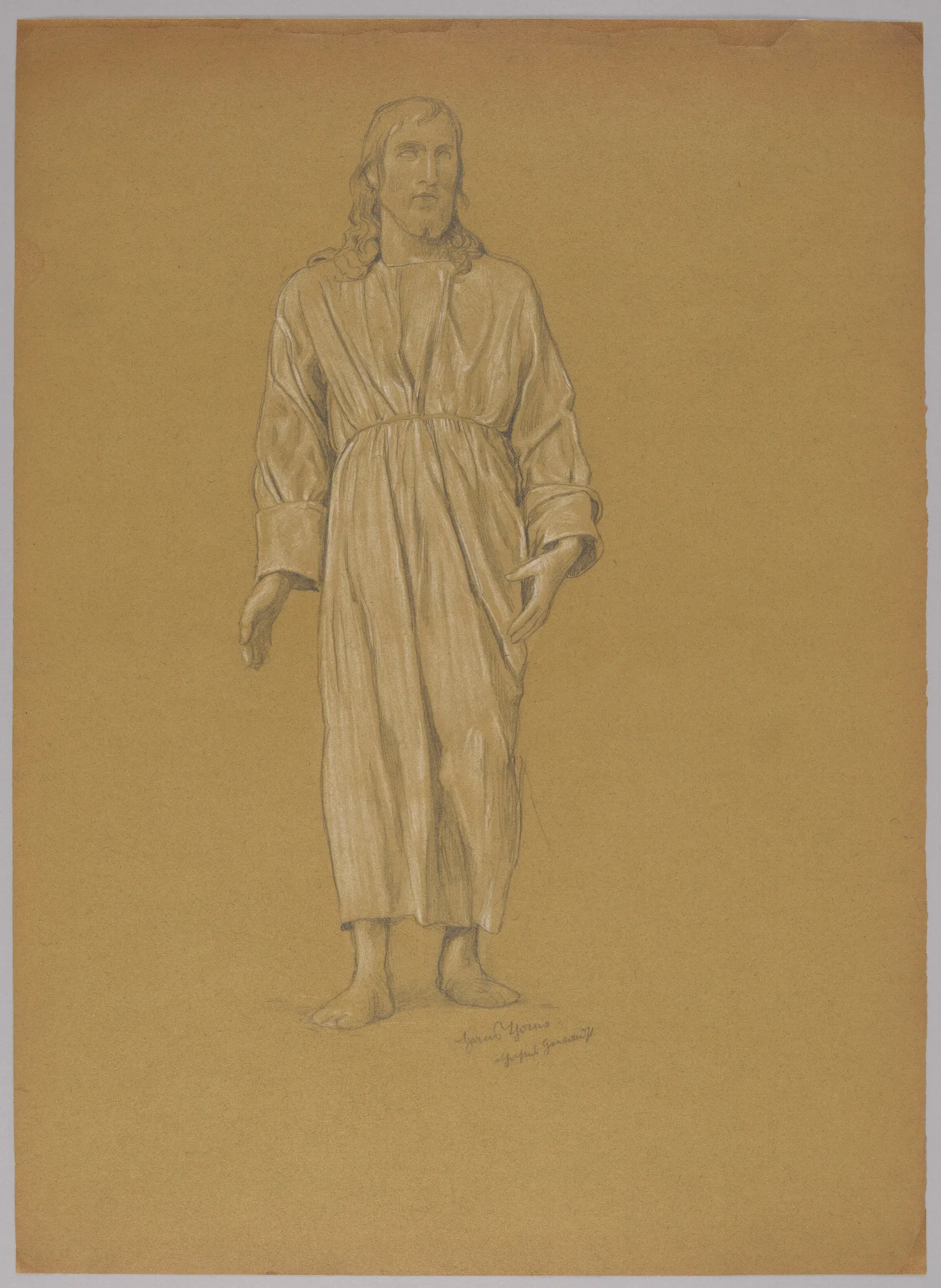 Study Of The Figure Of Christ Wall Art by Hans Thoma - Canvas Print