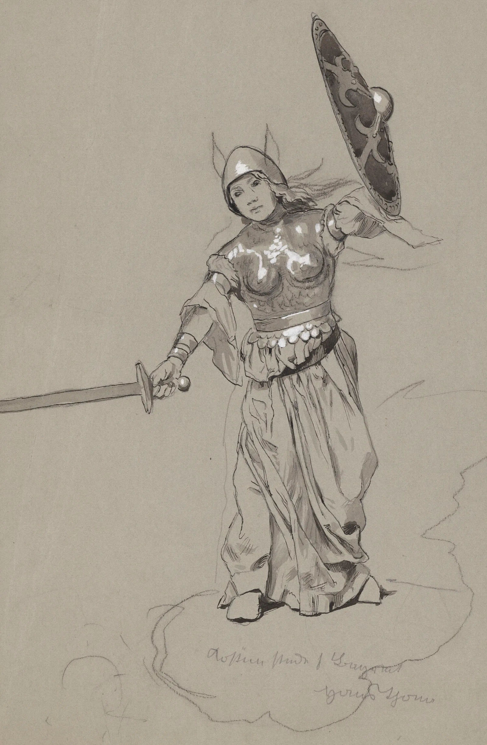 Fighting Valkyrie Wall Art by Hans Thoma - Canvas Print
