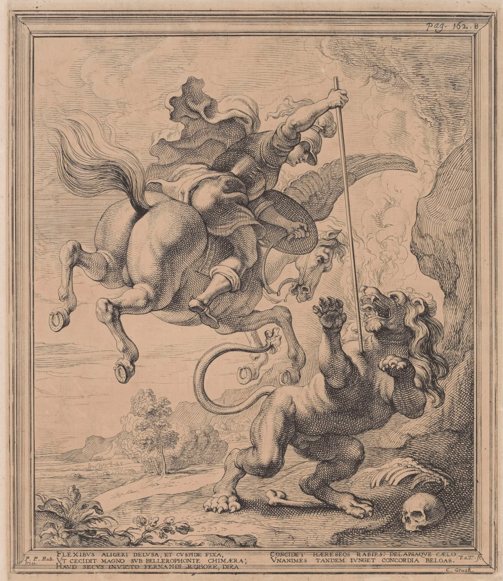 Bellerophon Killing The Chimera Wall Art by Peter Paul Rubens - Canvas Print