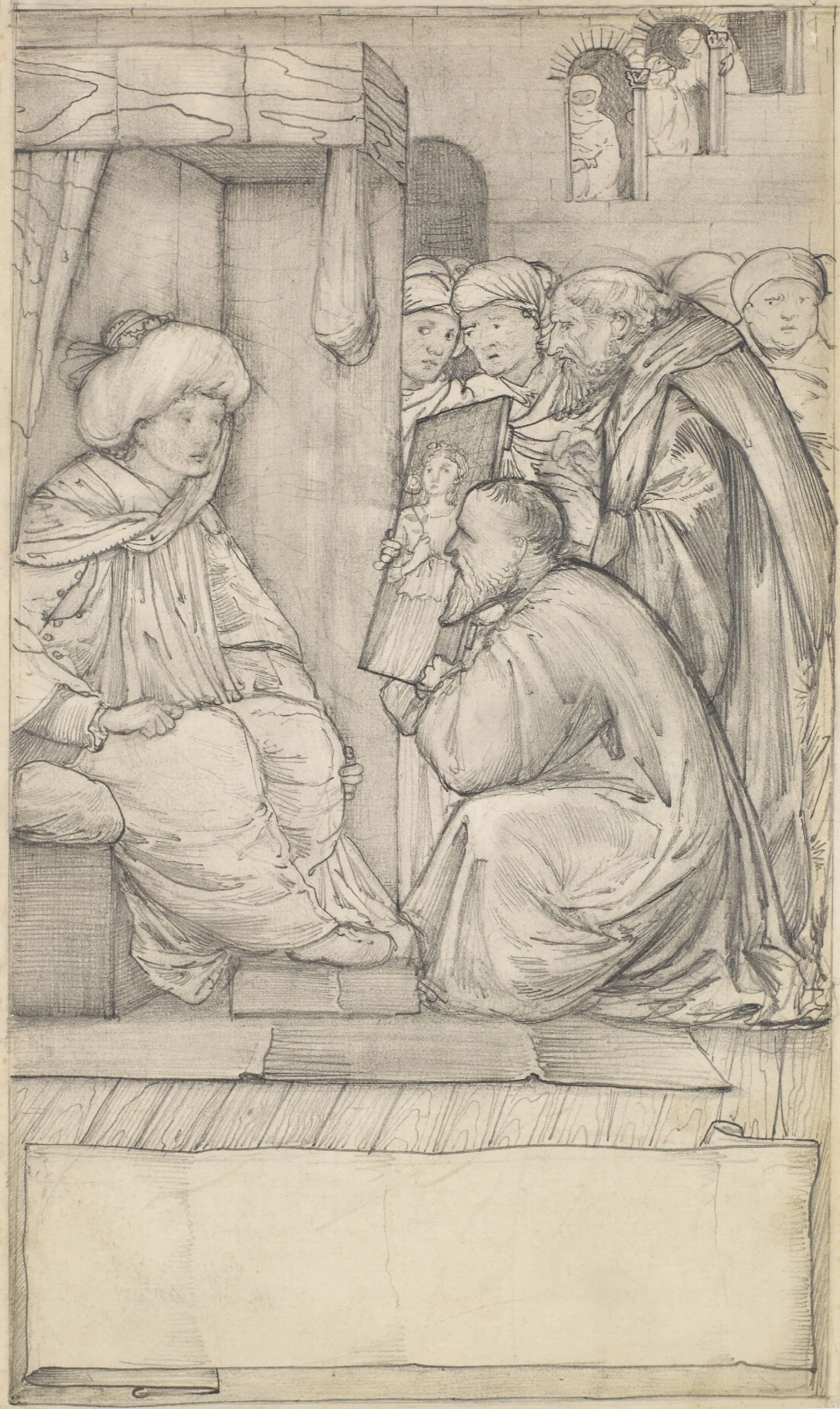 Chaucers Man Of Laws Tale Design Wall Art by Sir Edward Coley Burne-Jones - Canvas Print