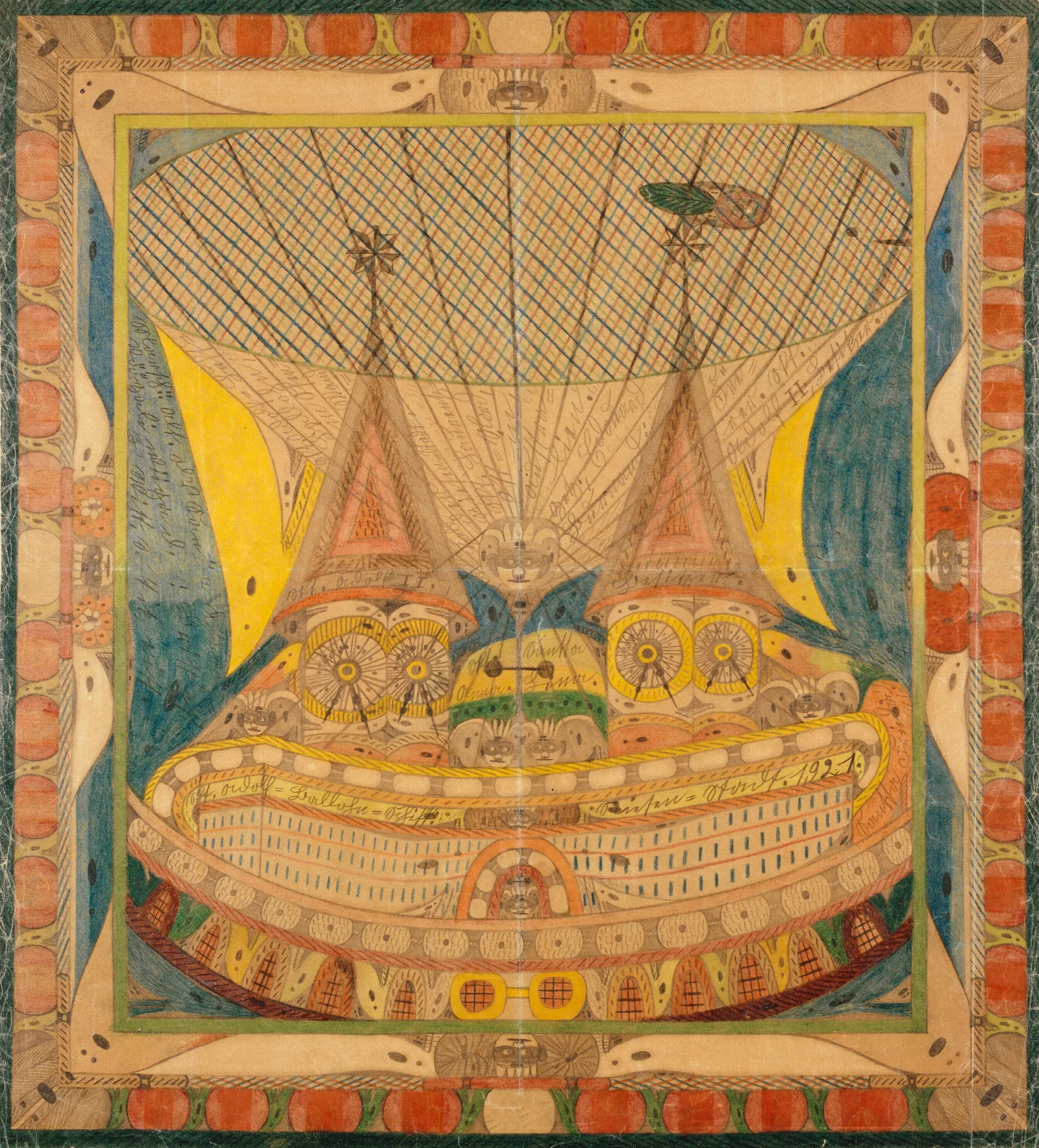 Skt Adolfballohnschiff Riesenstadt Wall Art by Adolf Wölfli - Canvas Print