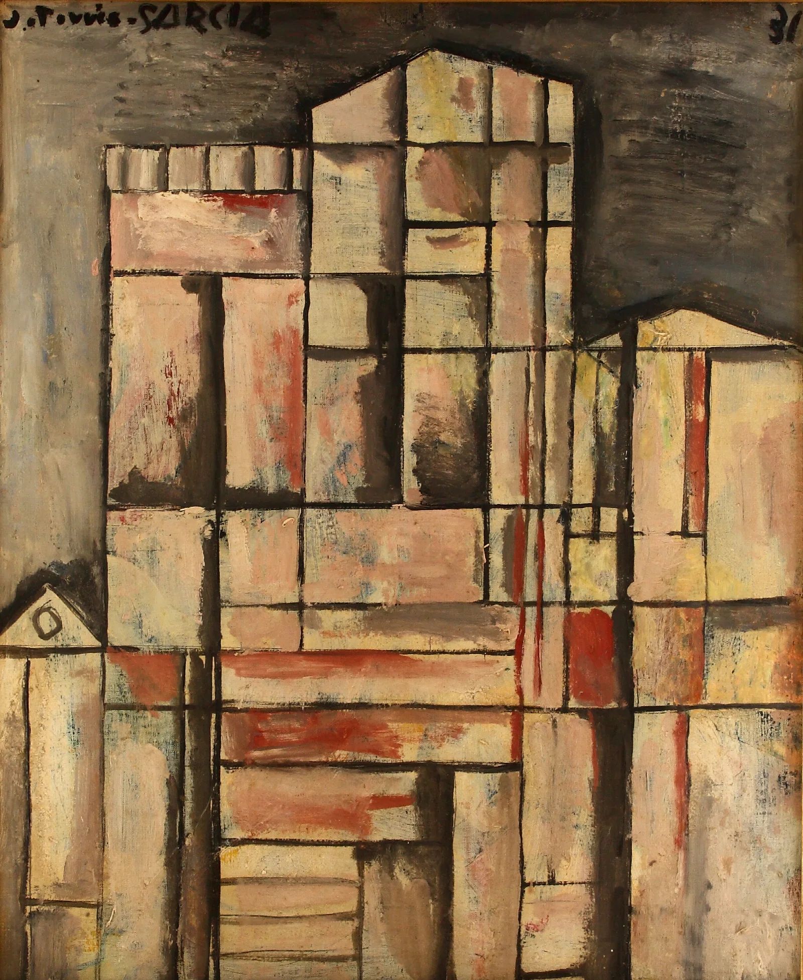 Cathedral Construction Wall Art by Joaquín Torres-García - Canvas Print