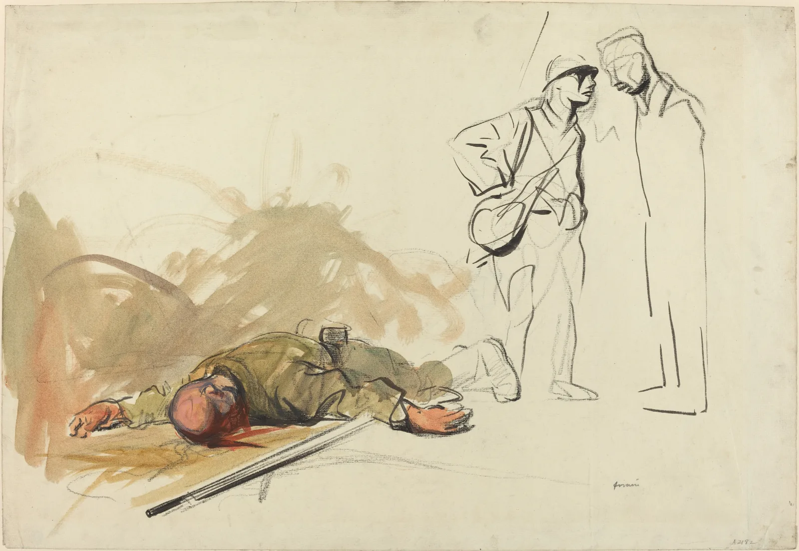 Dead German Soldier Wall Art by Jean-Louis Forain - Canvas Print