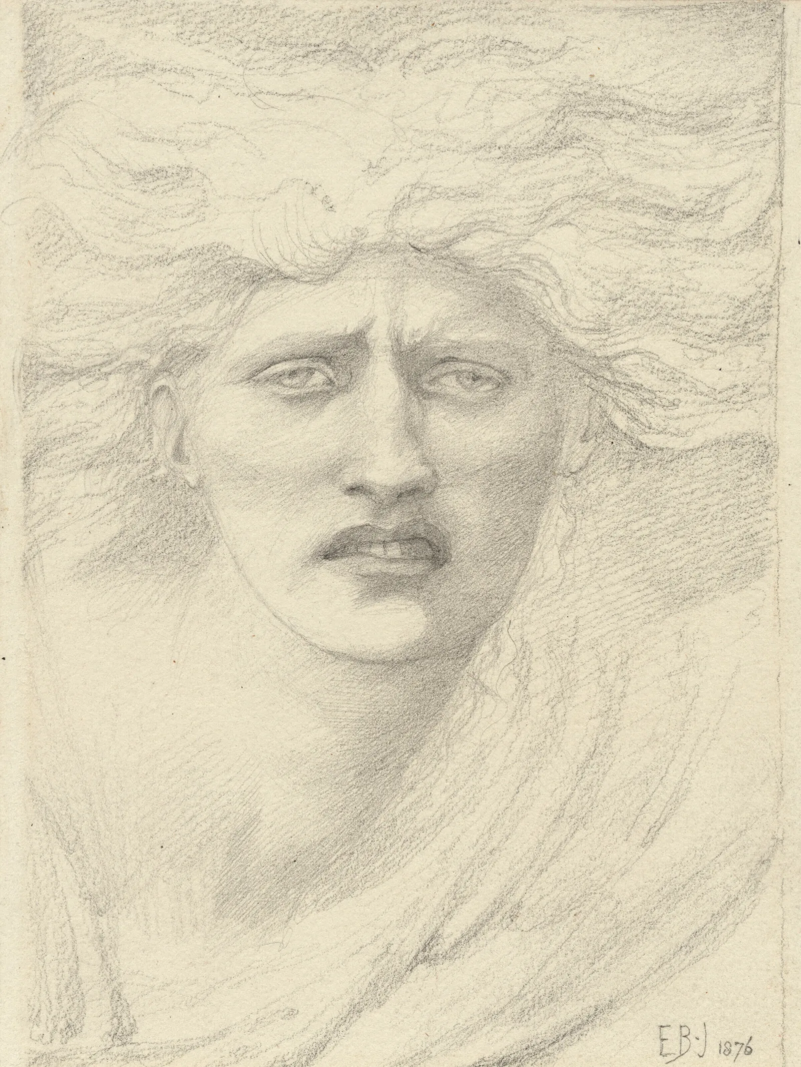 Study For The Head Of Medusa For The Finding Of Medusa Wall Art by Sir Edward Coley Burne-Jones - Canvas Print
