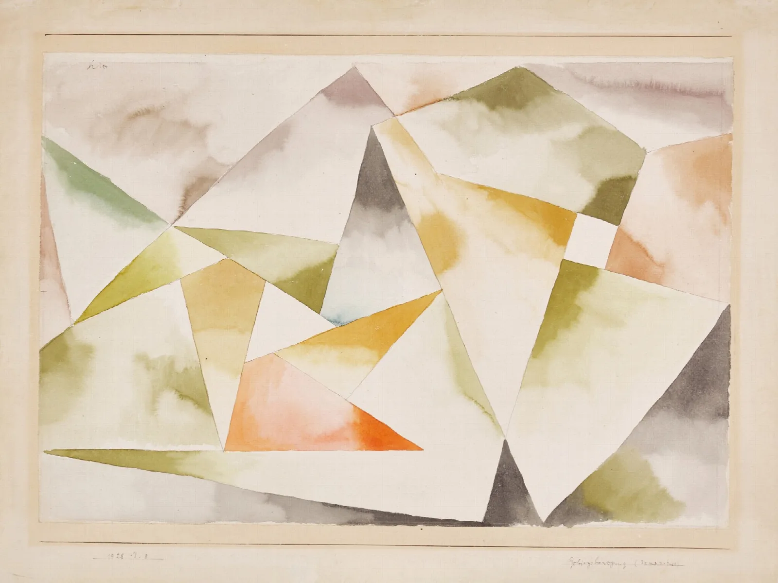 Mountain Movement In Three And Four Time Wall Art by Paul Klee - Canvas Print