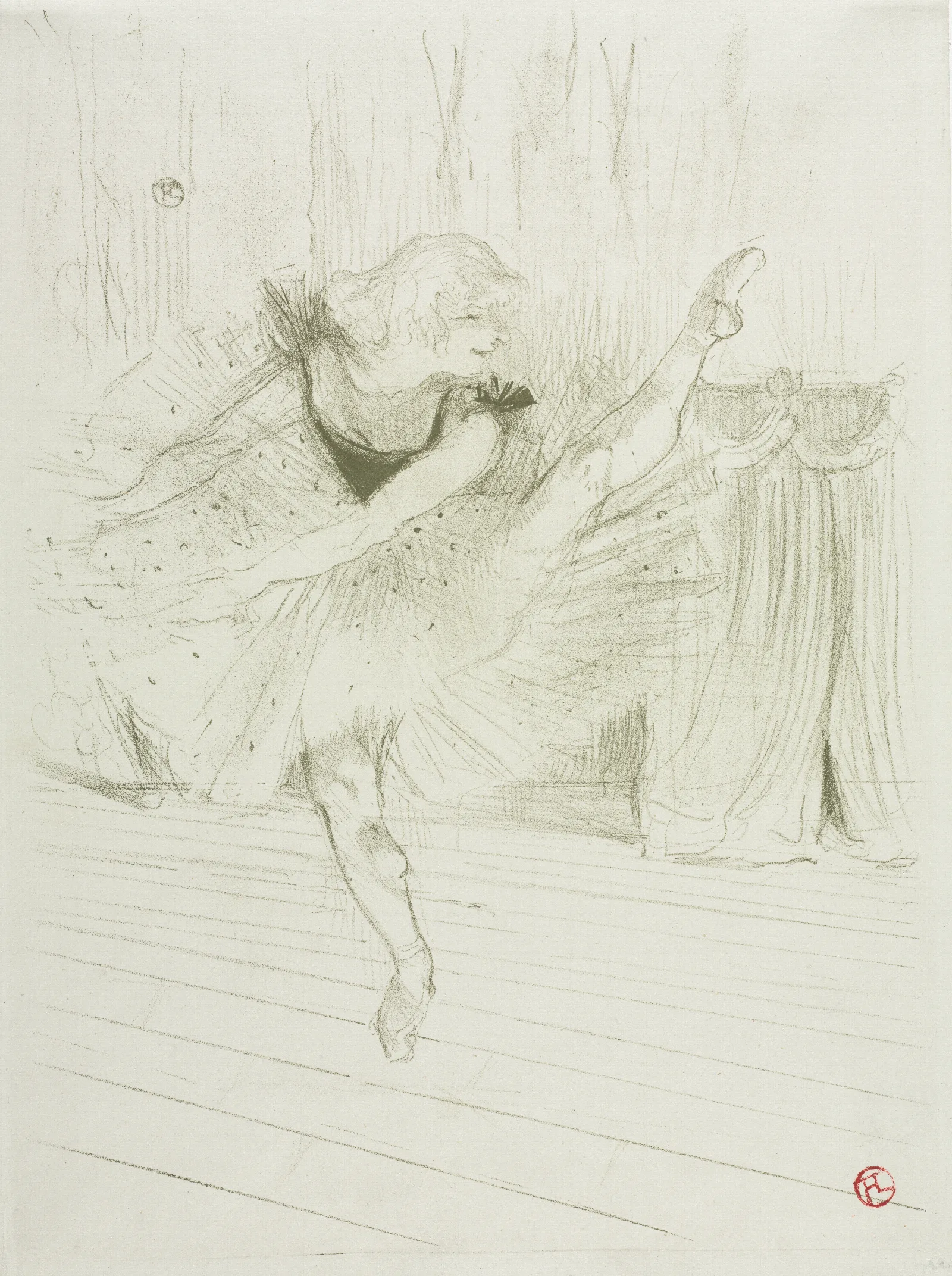 Miss Ida Heath English Dancer 3 Wall Art by Henri de Toulouse-Lautrec - Canvas Print