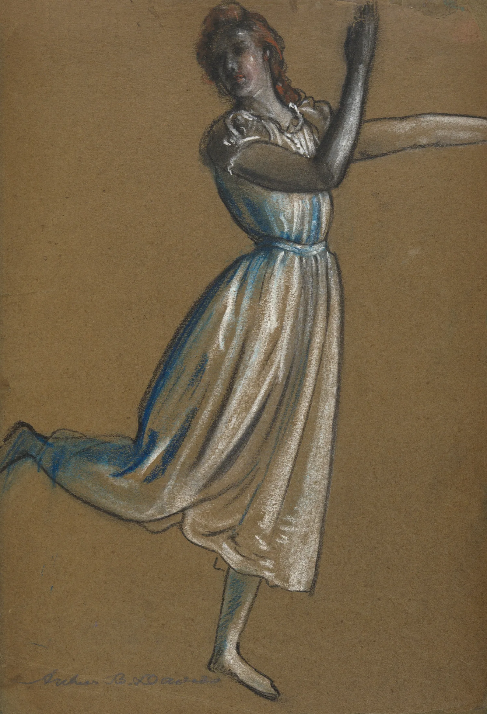 Woman Dancing 2 Wall Art by Arthur Bowen Davies - Canvas Print