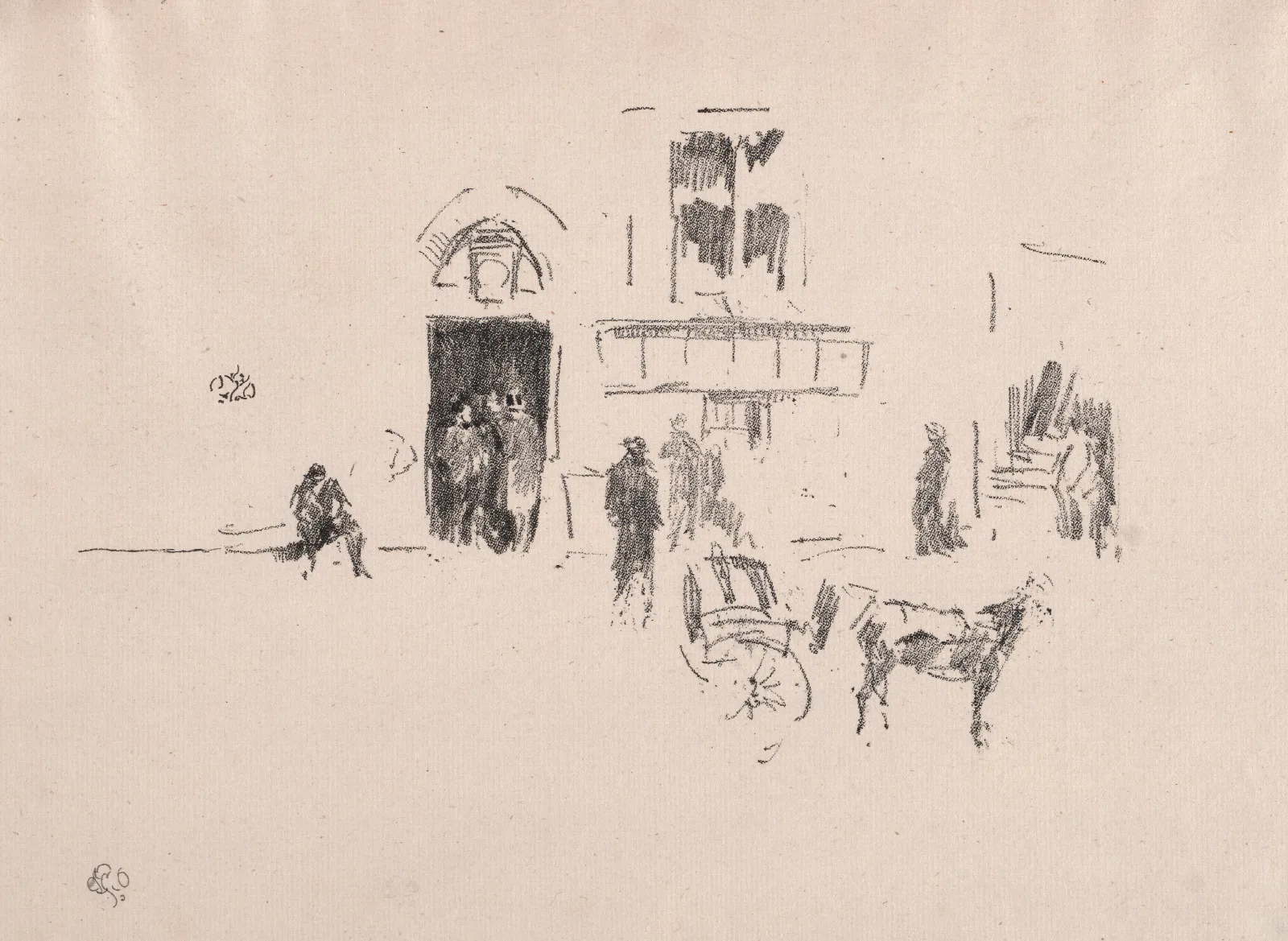 The Gaiety Stage Door Wall Art by James Abbott McNeill Whistler - Canvas Print