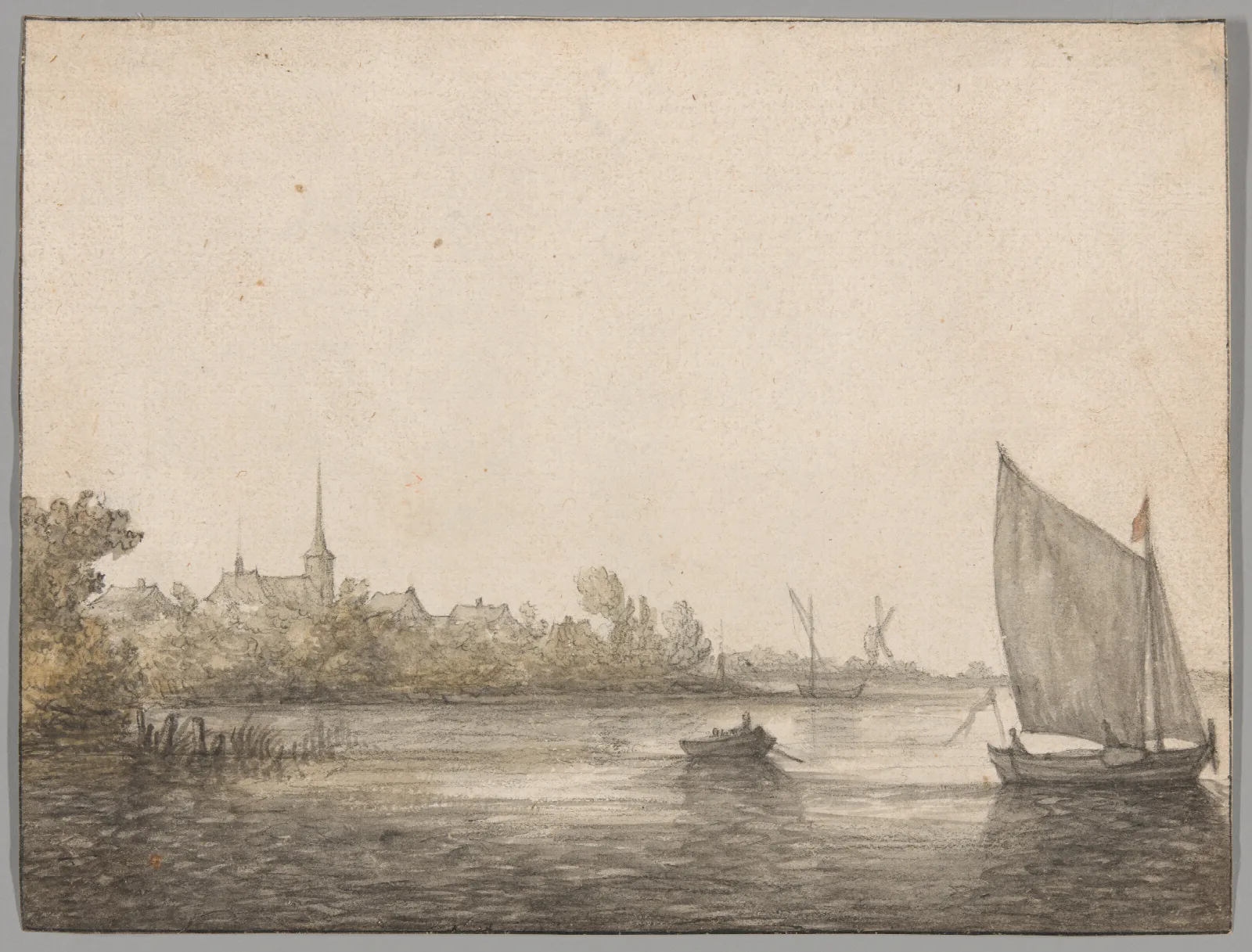 View Of Ijsselmonde Seen Across The New Maas Wall Art by Aelbert Cuyp - Canvas Print