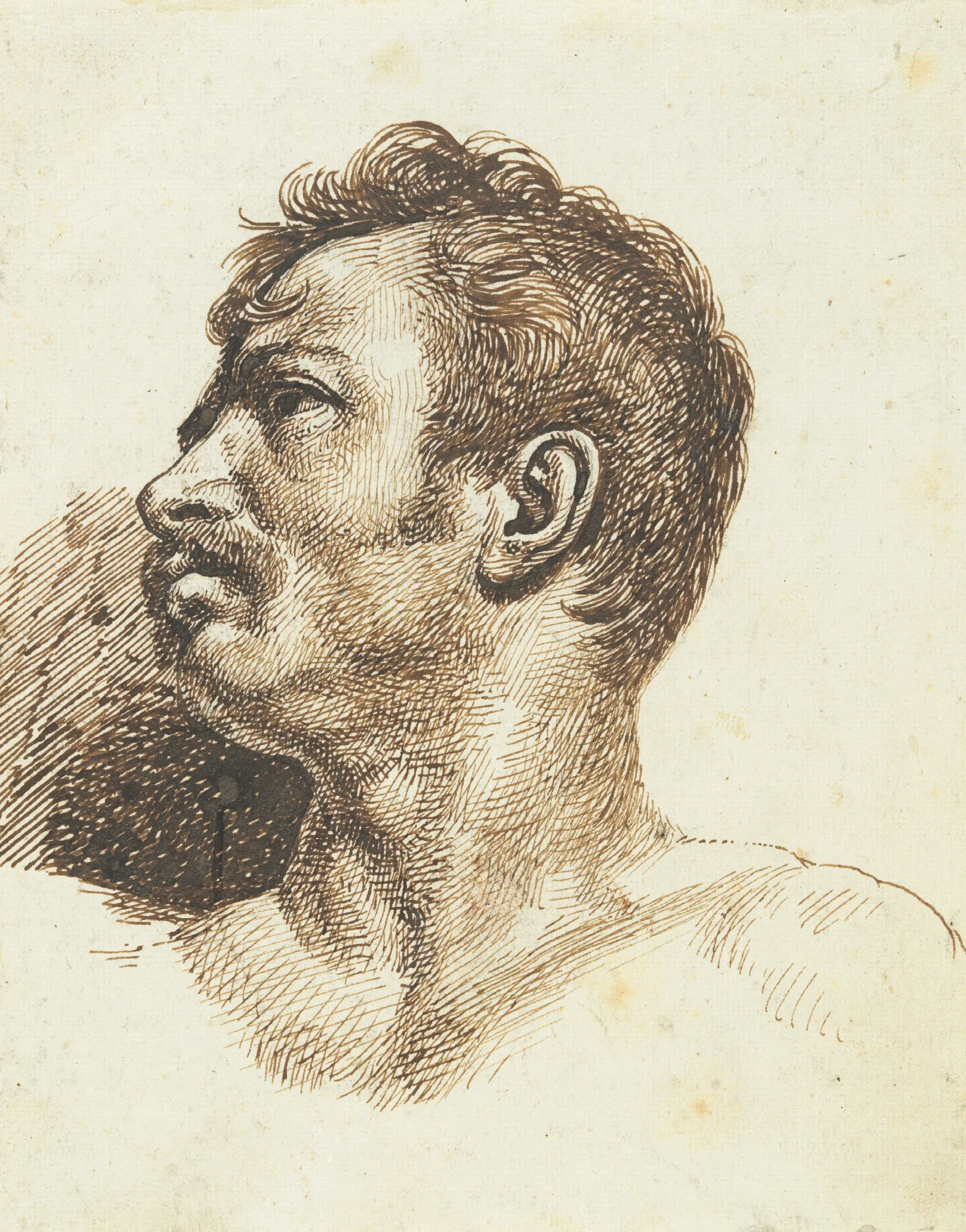 Head Of A Man Recto Wall Art by Théodore Géricault - Canvas Print
