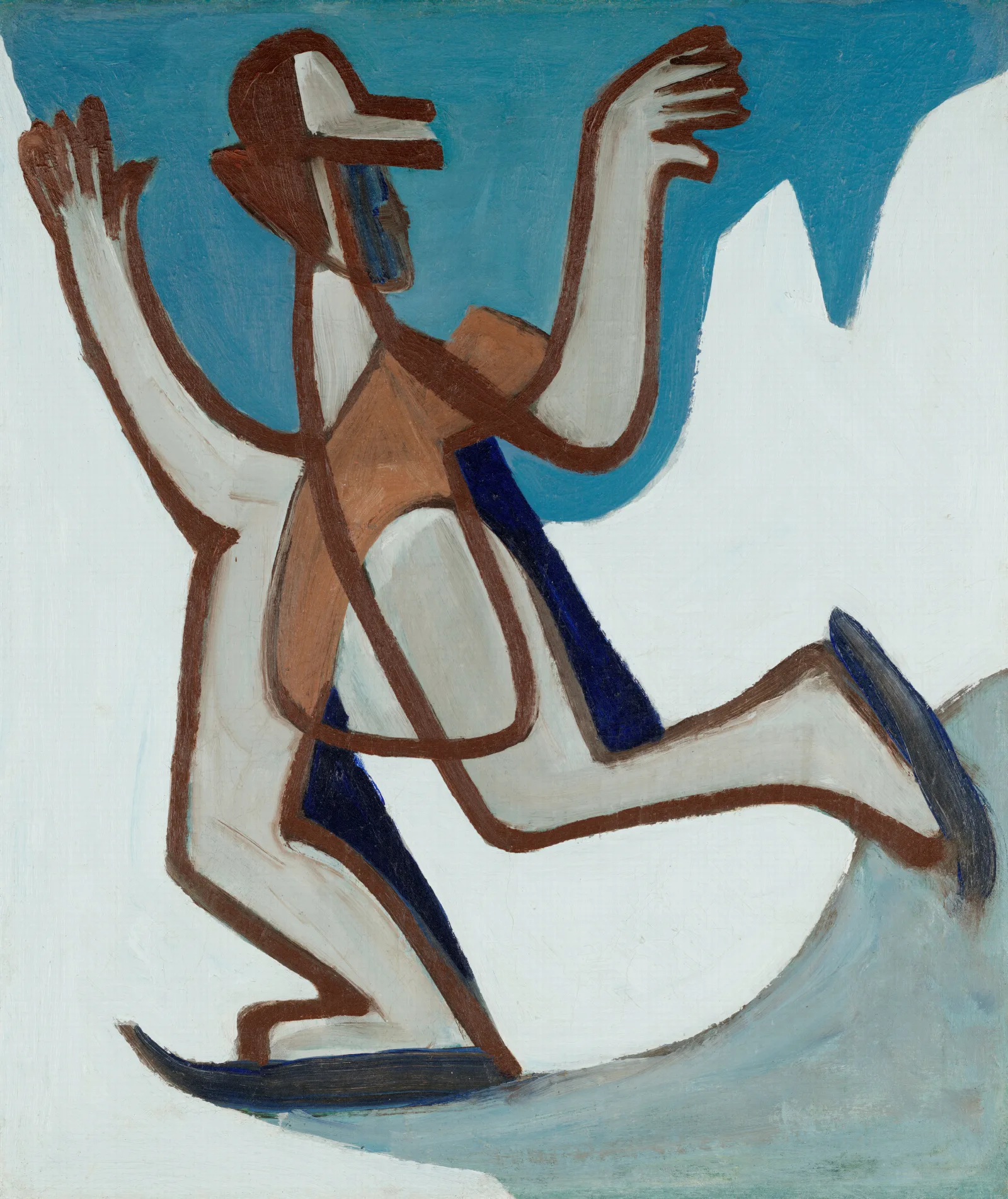 Ice Skater Sweeping Across A Frozen Lake In The Alps Wall Art by Ernst Ludwig Kirchner - Canvas Print