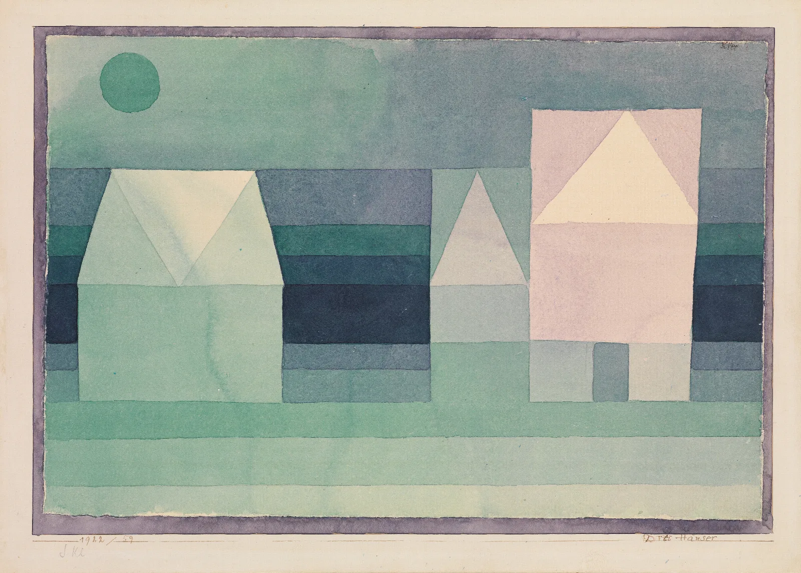 Three Houses Wall Art by Paul Klee - Canvas Print