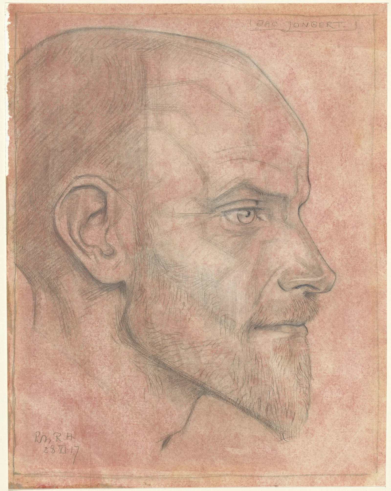 Portret Van Jac Jongert Van Opzij Wall Art by Richard Nicolaüs Roland Holst - Canvas Print
