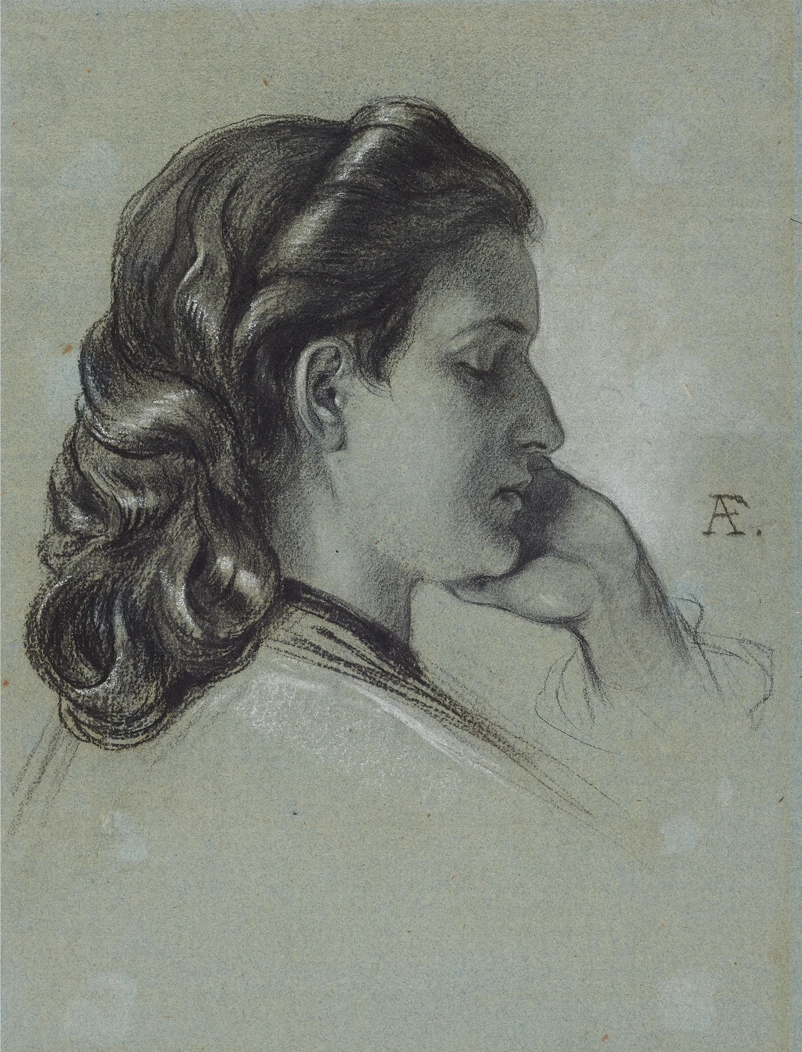 Bildnis Einer Jungen Frau Im Profil Wall Art by Anselm Feuerbach - Canvas Print
