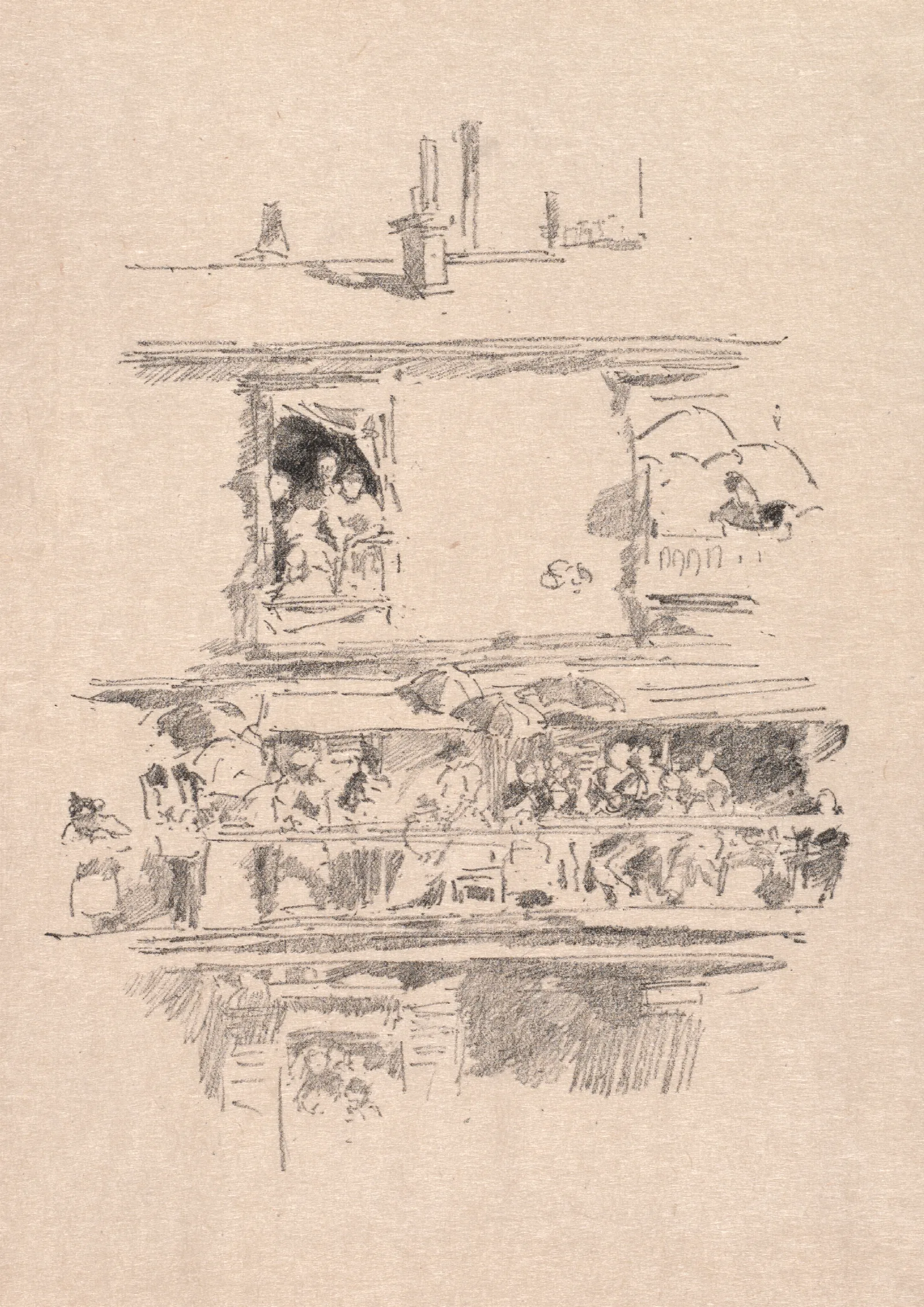 The Long Balcony Wall Art by James Abbott McNeill Whistler - Canvas Print