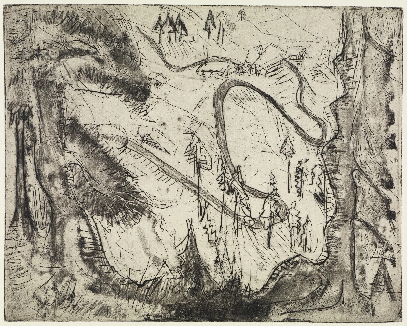 Bergweg Von Oben Gesehen Wall Art by Ernst Ludwig Kirchner - Canvas Print